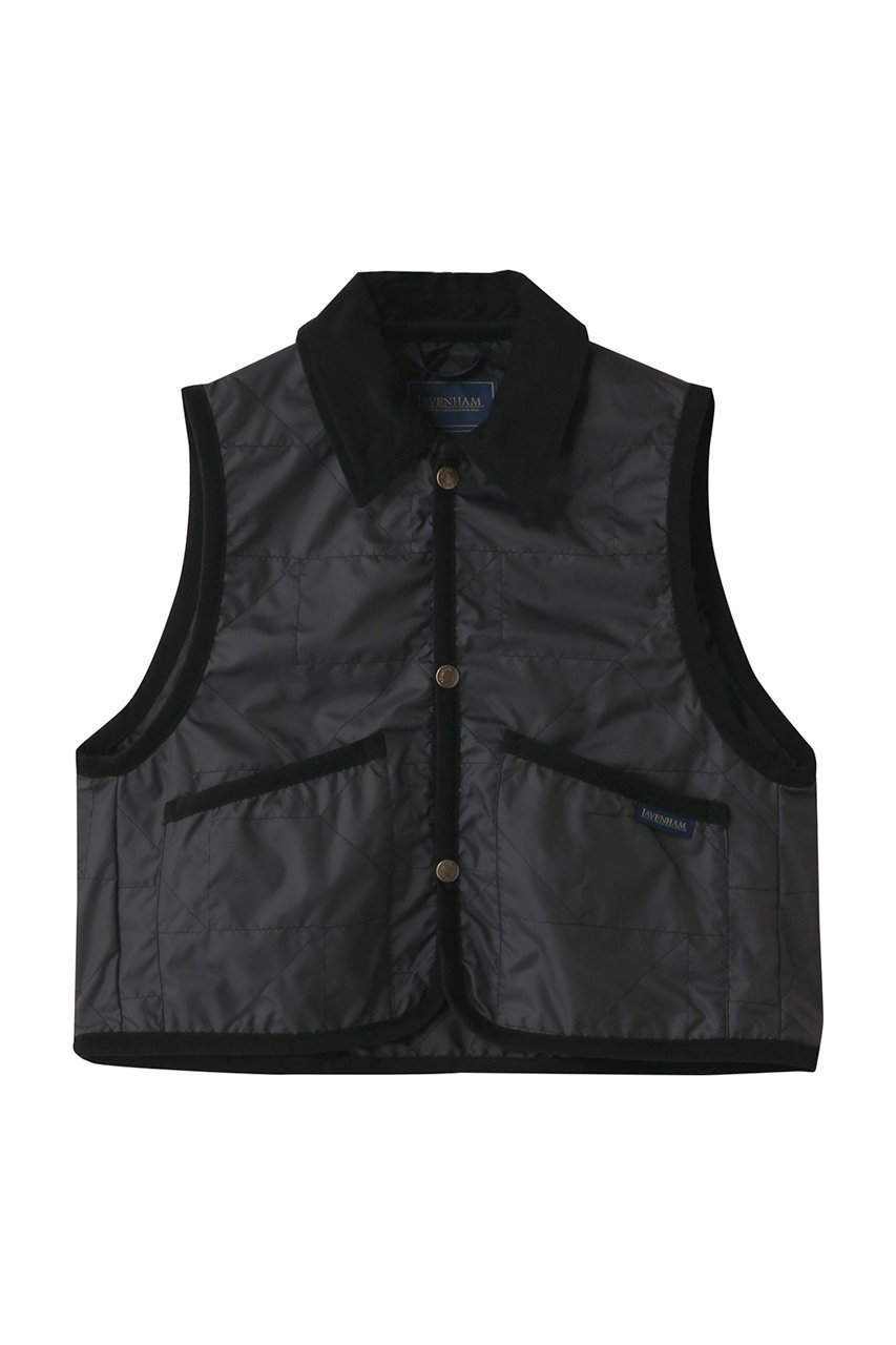 【ラベンハム/lavenham】のUNWADDED CROPPED RAYDON カラーベスト インテリア・キッズ・メンズ・レディースファッション・服の通販 founy(ファニー) 　ファッション　Fashion　レディースファッション　Fashion for Women　アウター　Coat / Outerwear Collection　レディースジャケット・軽アウター　Jackets　2024年　2024　2024春夏・S/S　Spring/Summer 2024 SS24　カットソー　Cut and Sewn Top　キルト　Quilt, Quilted Fabric　クロップド　Cropped, Short Length　ジャケット　Jacket, Outerwear　ノースリーブ　Sleeveless, No-Sleeve　パターン　Pattern, Design Print　フェミニン　Feminine, Girly　ベスト　Vest, Waistcoat　エレガント 上品　Elegant　夏　Summer　ランプブラック|ID: prp329100004406097 ipo3291000000032963909