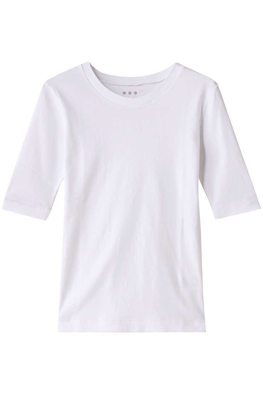 【スリー ドッツ/three dots】のファンデーションコットン Tシャツ インテリア・キッズ・メンズ・レディースファッション・服の通販 founy(ファニー) 　ファッション　Fashion　レディースファッション　Fashion for Women　トップス・カットソー　Cut & Sew Tops　シャツ・ブラウス・オフィスカジュアル　Elegant Blouses & Button-Ups　ロングTシャツ・Tシャツ　Longline T-Shirts & Tees　カットソー・ベーシックTシャツ　Cut-and-Sewn Tops / Stretch Tees & Basics　おすすめ　Recommended / Our Picks　インナー　Innerwear　ショート　Short, Short Length　シンプル　Simple, Minimal　スリーブ　Sleeve, Long Sleeve / Short Sleeve　ベーシック　Basic, Essential　エレガント 上品　Elegant　ホワイト|ID: prp329100004406102 ipo3291000000032870571