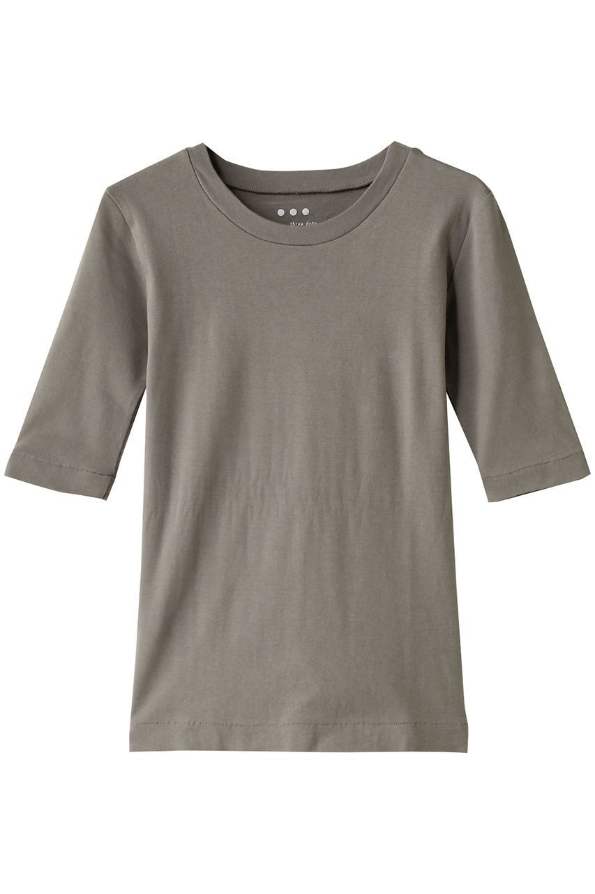 【スリー ドッツ/three dots】のファンデーションコットン Tシャツ インテリア・キッズ・メンズ・レディースファッション・服の通販 founy(ファニー) 　ファッション　Fashion　レディースファッション　Fashion for Women　トップス・カットソー　Cut & Sew Tops　シャツ・ブラウス・オフィスカジュアル　Elegant Blouses & Button-Ups　ロングTシャツ・Tシャツ　Longline T-Shirts & Tees　カットソー・ベーシックTシャツ　Cut-and-Sewn Tops / Stretch Tees & Basics　おすすめ　Recommended / Our Picks　インナー　Innerwear　ショート　Short, Short Length　シンプル　Simple, Minimal　スリーブ　Sleeve, Long Sleeve / Short Sleeve　ベーシック　Basic, Essential　エレガント 上品　Elegant　グレー|ID: prp329100004406102 ipo3291000000032870581