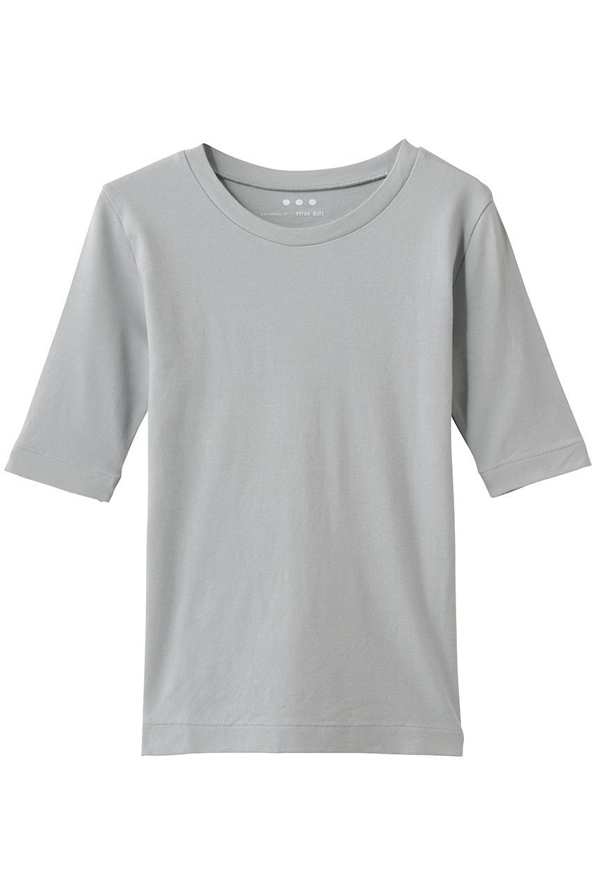 【スリー ドッツ/three dots】のファンデーションコットン Tシャツ インテリア・キッズ・メンズ・レディースファッション・服の通販 founy(ファニー) 　ファッション　Fashion　レディースファッション　Fashion for Women　トップス・カットソー　Cut & Sew Tops　シャツ・ブラウス・オフィスカジュアル　Elegant Blouses & Button-Ups　ロングTシャツ・Tシャツ　Longline T-Shirts & Tees　カットソー・ベーシックTシャツ　Cut-and-Sewn Tops / Stretch Tees & Basics　おすすめ　Recommended / Our Picks　インナー　Innerwear　ショート　Short, Short Length　シンプル　Simple, Minimal　スリーブ　Sleeve, Long Sleeve / Short Sleeve　ベーシック　Basic, Essential　エレガント 上品　Elegant　再入荷　Restock / Back in Stock　グレー|ID: prp329100004406102 ipo3291000000036552095