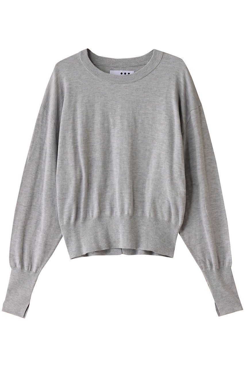 【スリー ドッツ/three dots】のコットンシルク シアートップス インテリア・キッズ・メンズ・レディースファッション・服の通販 founy(ファニー) 　ファッション　Fashion　レディースファッション　Fashion for Women　トップス・カットソー　Cut & Sew Tops　ニット　Knit Tops & Sweaters　カジュアルプルオーバー・ニットトップス　Pullovers & Knit Tops / Casual Pullovers　おすすめ　Recommended / Our Picks　インナー　Innerwear　シルク　Silk, 100% Silk　シンプル　Simple, Minimal　長袖　Long Sleeve, Full Sleeve　グレー|ID: prp329100004406104 ipo3291000000032947507