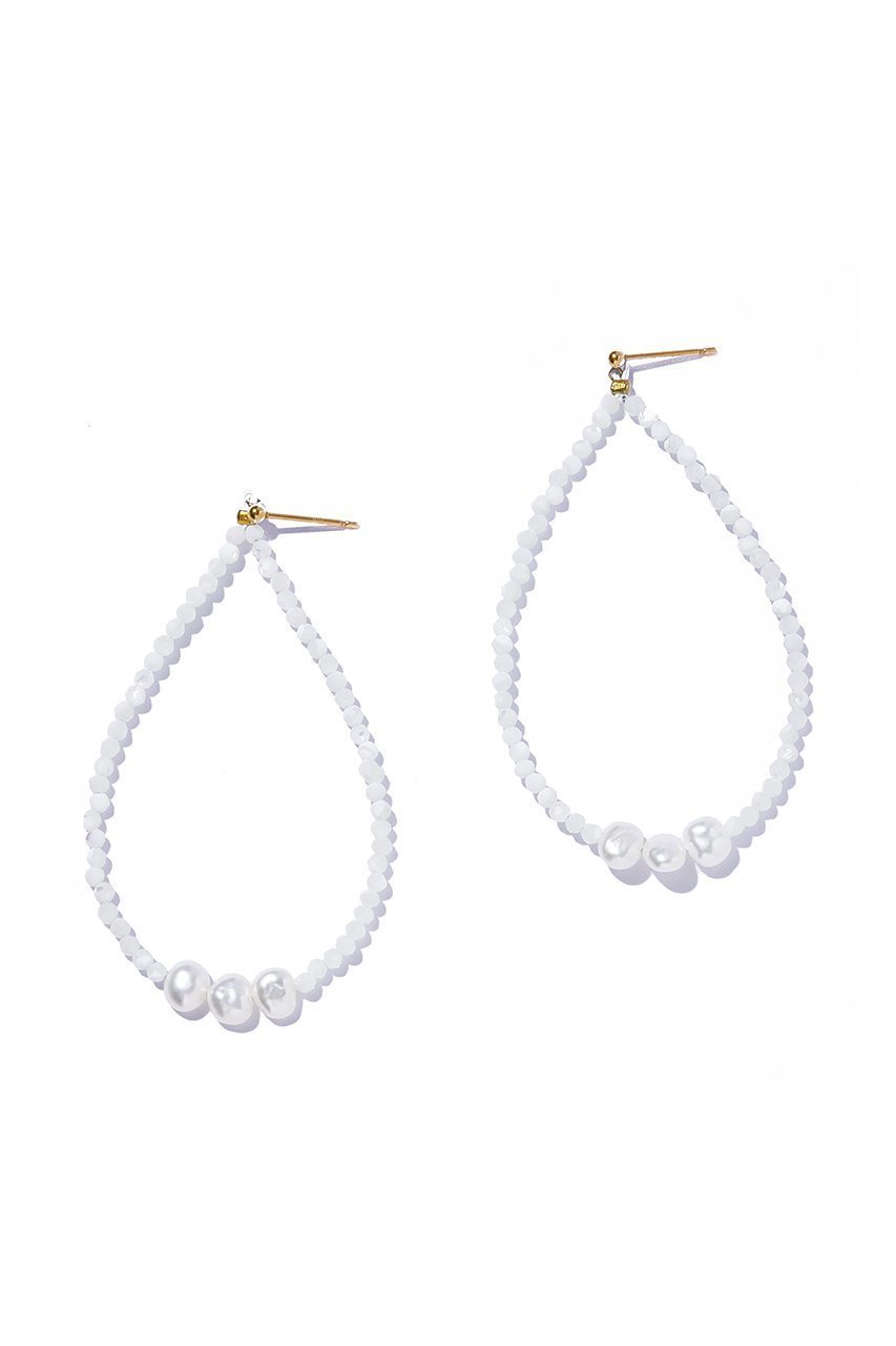 【ルボンボン/les bonbon】のpearl oval ピアス インテリア・キッズ・メンズ・レディースファッション・服の通販 founy(ファニー) 　ファッション　Fashion　レディースファッション　Fashion for Women　ジュエリー　Jewelry　ファッションリング　Fashion Rings　イヤリング・フープ・ドロップタイプ　Hoop, Drop & Clip Earrings　イヤリング　Earrings　エレガント 上品　Elegant　グラデーション　Gradient, Ombre　パール　Pearl, Pearl Accent　ホワイト|ID: prp329100004406126 ipo3291000000030777485