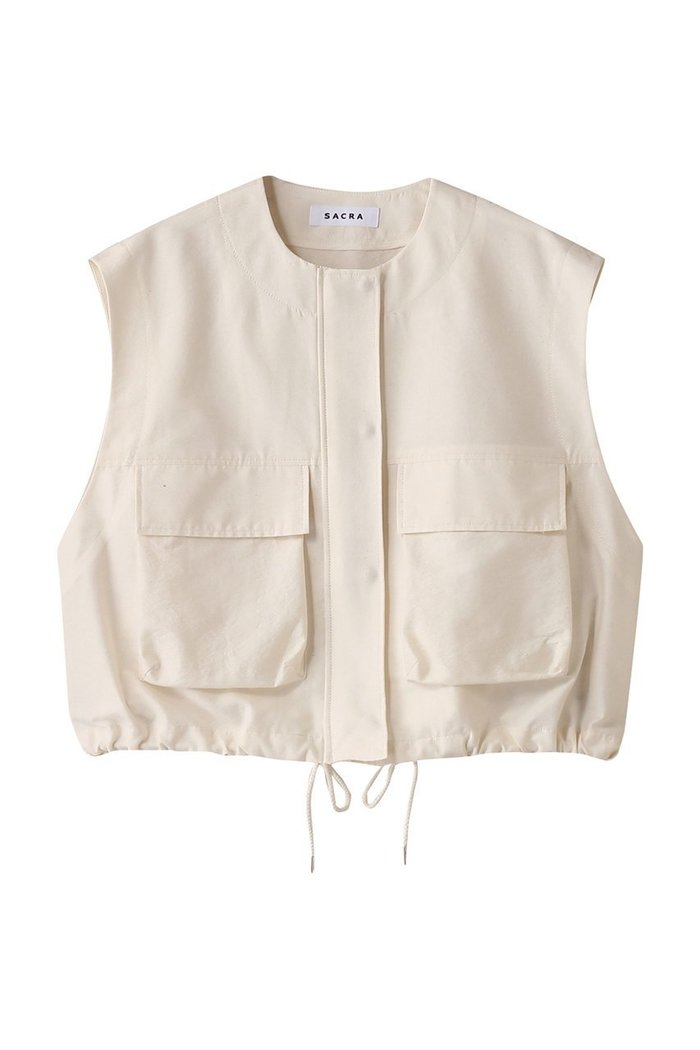 【サクラ/SACRA】のコットンポリエステルタンブラーフィニッシュベスト インテリア・キッズ・メンズ・レディースファッション・服の通販 founy(ファニー) https://founy.com/ ファッション Fashion レディースファッション WOMEN アウター Coat Outerwear ジャケット Jackets イタリア Italy クロップド Cropped ジャケット Jacket バランス Balance パッチ Patch ベスト Vest ポケット Pocket ワッシャー Washer |ID: prp329100004408509 ipo3291000000030790404