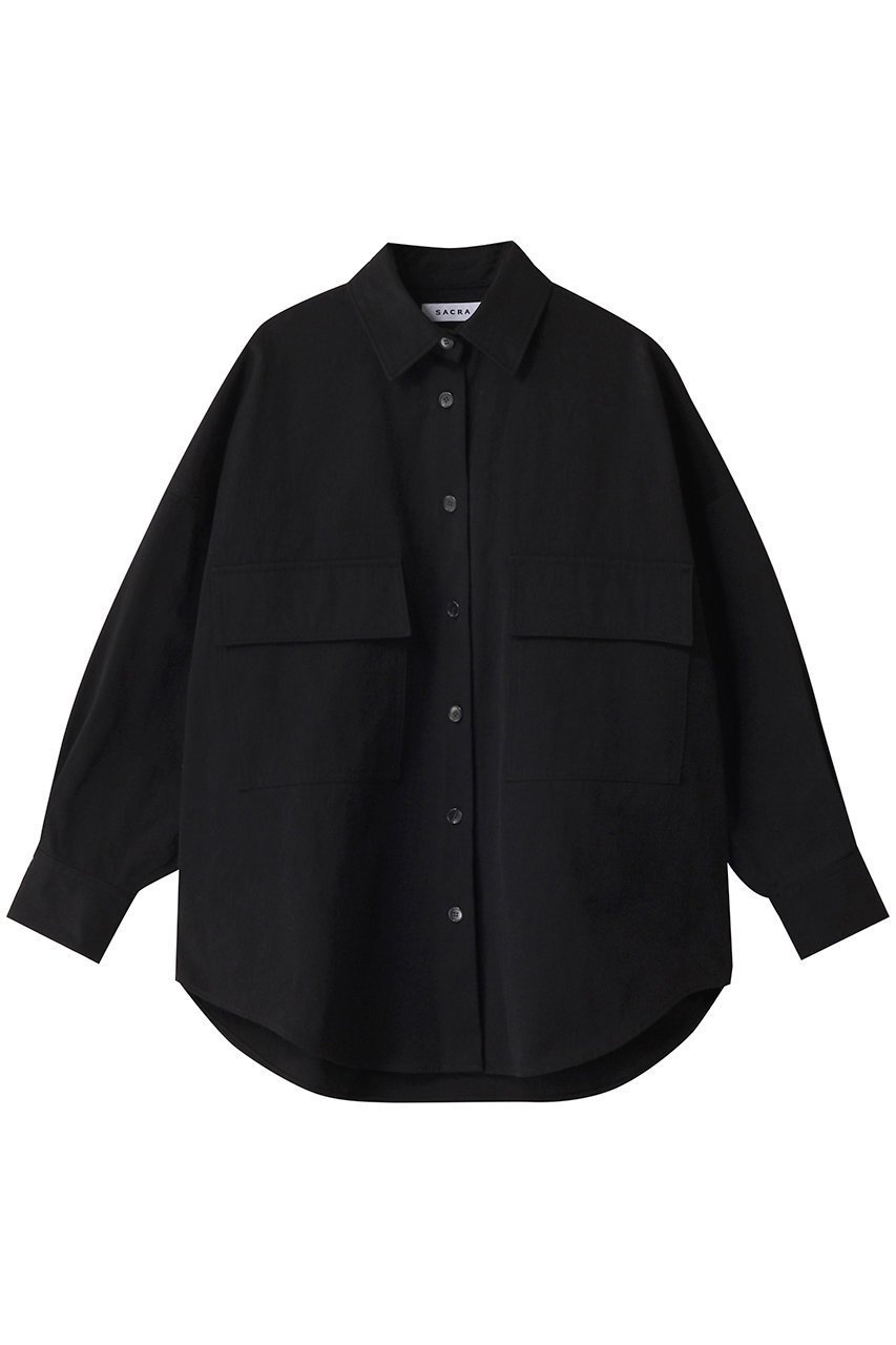 【サクラ/SACRA】のコットンギャバジンジャケットシャツ インテリア・キッズ・メンズ・レディースファッション・服の通販 founy(ファニー) 　ファッション　Fashion　レディースファッション　Fashion for Women　アウター　Coat / Outerwear Collection　レディースジャケット・軽アウター　Jackets　トップス・カットソー　Cut & Sew Tops　ジャケット　Jacket, Outerwear　スリーブ　Sleeve, Long Sleeve / Short Sleeve　ロング　Long, Long-Length　ヴィンテージ　Vintage Style　ブラック|ID: prp329100004408511 ipo3291000000032858118