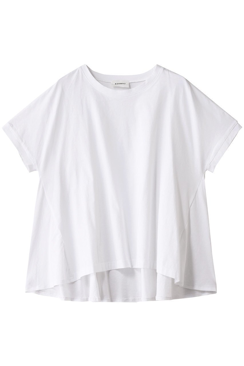 【アダワス/ADAWAS】のHIGH-TWIST コットンジャージー フレアTシャツ 人気、トレンドファッション・服の通販 founy(ファニー) 　ファッション　Fashion　レディースファッション　Fashion for Women　トップス・カットソー　Cut & Sew Tops　シャツ・ブラウス・オフィスカジュアル　Elegant Blouses & Button-Ups　ロングTシャツ・Tシャツ　Longline T-Shirts & Tees　カットソー・ベーシックTシャツ　Cut-and-Sewn Tops / Stretch Tees & Basics　インナー　Innerwear　カーディガン　Cardigan, Knitwear　ショート　Short, Short Length　ジャケット　Jacket, Outerwear　スリーブ　Sleeve, Long Sleeve / Short Sleeve　ドレープ　Drape, Draping Fabric　フレア　Flare, Flared　夏　Summer　 other-1|ID: prp329100004408514 ipo3291000000032795954