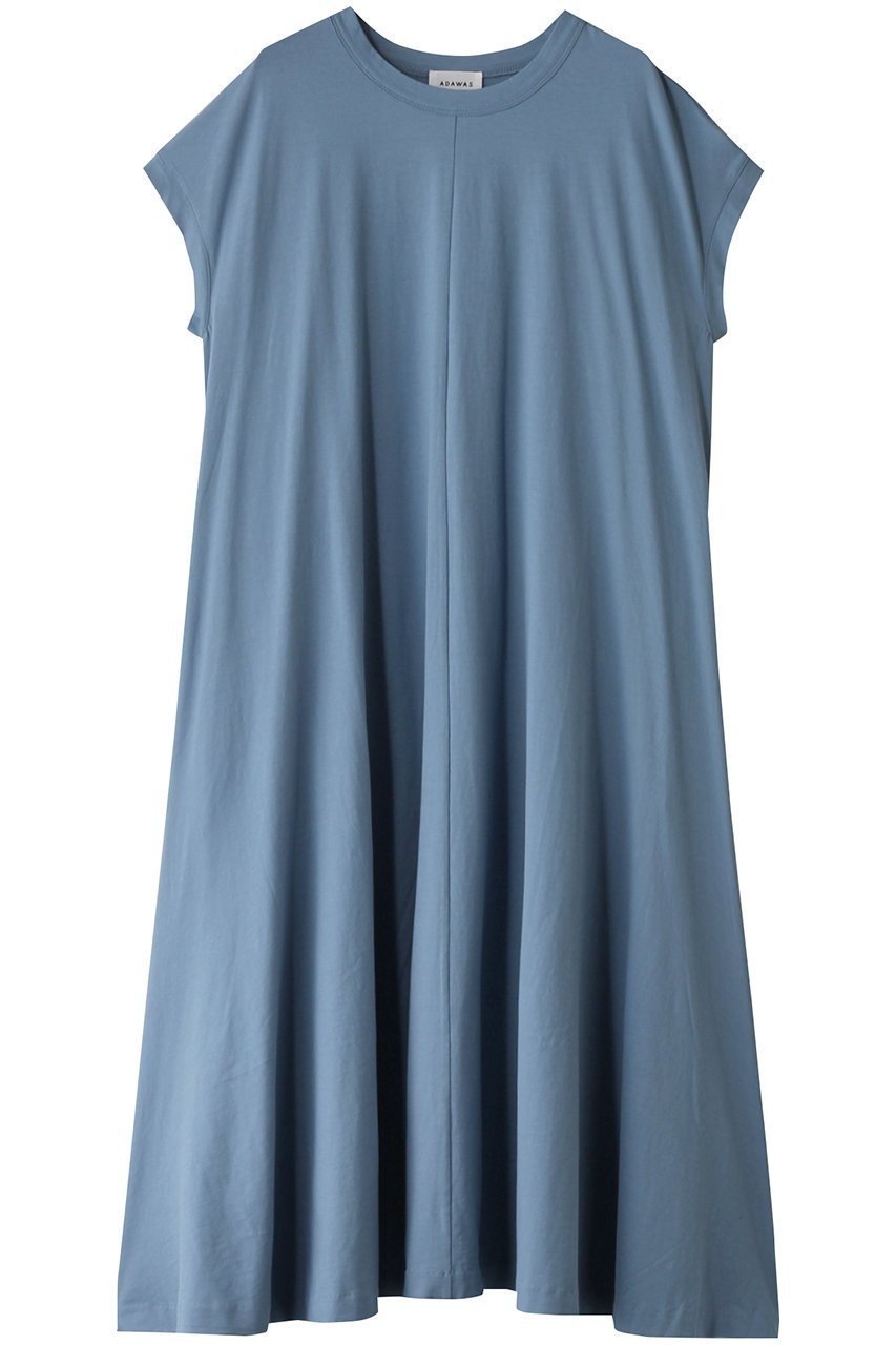 【アダワス/ADAWAS】のHIGH-TWIST コットン ジャージードレス インテリア・キッズ・メンズ・レディースファッション・服の通販 founy(ファニー) 　ファッション　Fashion　レディースファッション　Fashion for Women　ワンピース　Dresses　フォーマル・パーティードレス・結婚式用ドレス　Elegant & Casual Dresses　チュニック　Tunic Tops & Dresses　チュニック　Tunic, Long Top　ドレス　Dress, One-Piece　フレア　Flare, Flared　ベーシック　Basic, Essential　ロング　Long, Long-Length　旅行　Travel　ブルー|ID: prp329100004408516 ipo3291000000032875345