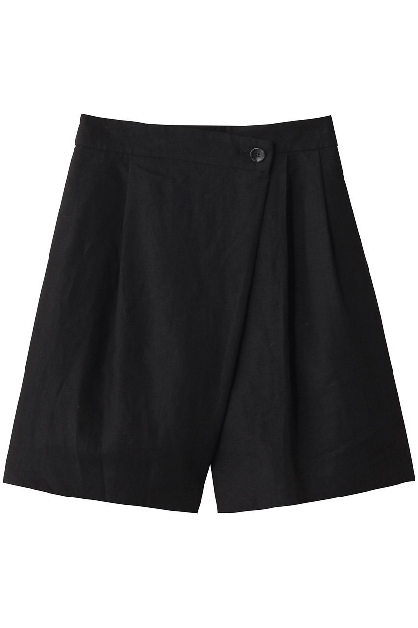 【サクラ/SACRA】のスペリオルベルギーリネンラップショートパンツ インテリア・キッズ・メンズ・レディースファッション・服の通販 founy(ファニー) 　ファッション　Fashion　レディースファッション　Fashion for Women　パンツ　Pants & Trousers　ショートパンツ・ハーフパンツ　High-Waisted & Relaxed Shorts　ショート　Short, Short Length　トレンド　Trend, Trending Now　ラップ　Wrap, Wrap Design　リネン　Linen, Linen Fabric　ブラック|ID: prp329100004408521 ipo3291000000032916380