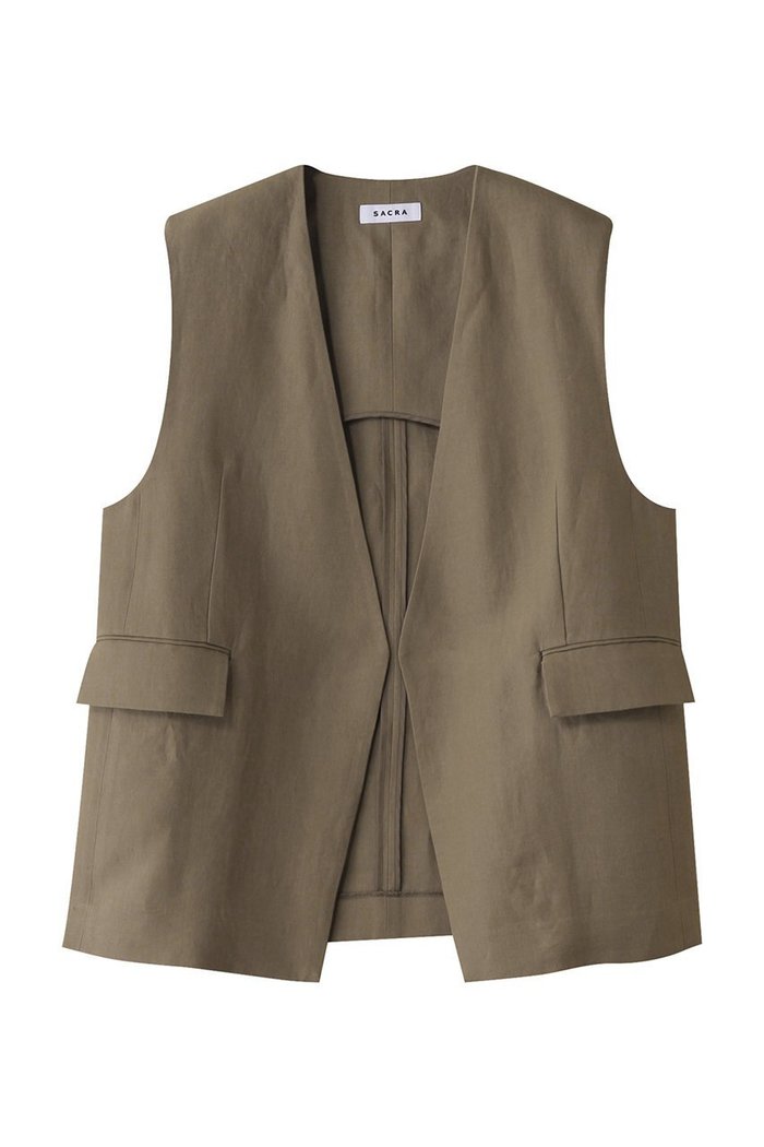 【サクラ/SACRA】のスペリオルベルギーリネンベスト インテリア・キッズ・メンズ・レディースファッション・服の通販 founy(ファニー) https://founy.com/ ファッション Fashion レディースファッション WOMEN アウター Coat Outerwear ジャケット Jackets おすすめ Recommend ショルダー Shoulder ショート Short ジャケット Jacket セットアップ Set Up フォルム Form ベスト Vest リネン Linen エレガント 上品 Elegant |ID: prp329100004408522 ipo3291000000030790445