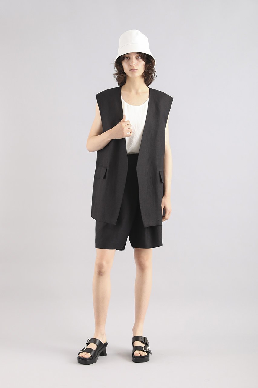 【サクラ/SACRA】のスペリオルベルギーリネンベスト 人気、トレンドファッション・服の通販 founy(ファニー) 　ファッション　Fashion　レディースファッション　Fashion for Women　アウター　Coat / Outerwear Collection　レディースジャケット・軽アウター　Jackets　おすすめ　Recommended / Our Picks　ショルダー　Shoulder, Shoulder Strap　ショート　Short, Short Length　ジャケット　Jacket, Outerwear　セットアップ　Set-Up, Coordinated Outfit　フォルム　Silhouette, Form　ベスト　Vest, Waistcoat　リネン　Linen, Linen Fabric　エレガント 上品　Elegant　other-7|ID: prp329100004408522 ipo3291000000032962532