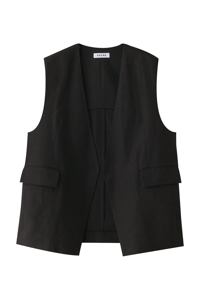 【サクラ/SACRA】のスペリオルベルギーリネンベスト 人気、トレンドファッション・服の通販 founy(ファニー) 　ファッション　Fashion　レディースファッション　Fashion for Women　アウター　Coat / Outerwear Collection　レディースジャケット・軽アウター　Jackets　おすすめ　Recommended / Our Picks　ショルダー　Shoulder, Shoulder Strap　ショート　Short, Short Length　ジャケット　Jacket, Outerwear　セットアップ　Set-Up, Coordinated Outfit　フォルム　Silhouette, Form　ベスト　Vest, Waistcoat　リネン　Linen, Linen Fabric　エレガント 上品　Elegant　 other-1|ID: prp329100004408522 ipo3291000000033821525