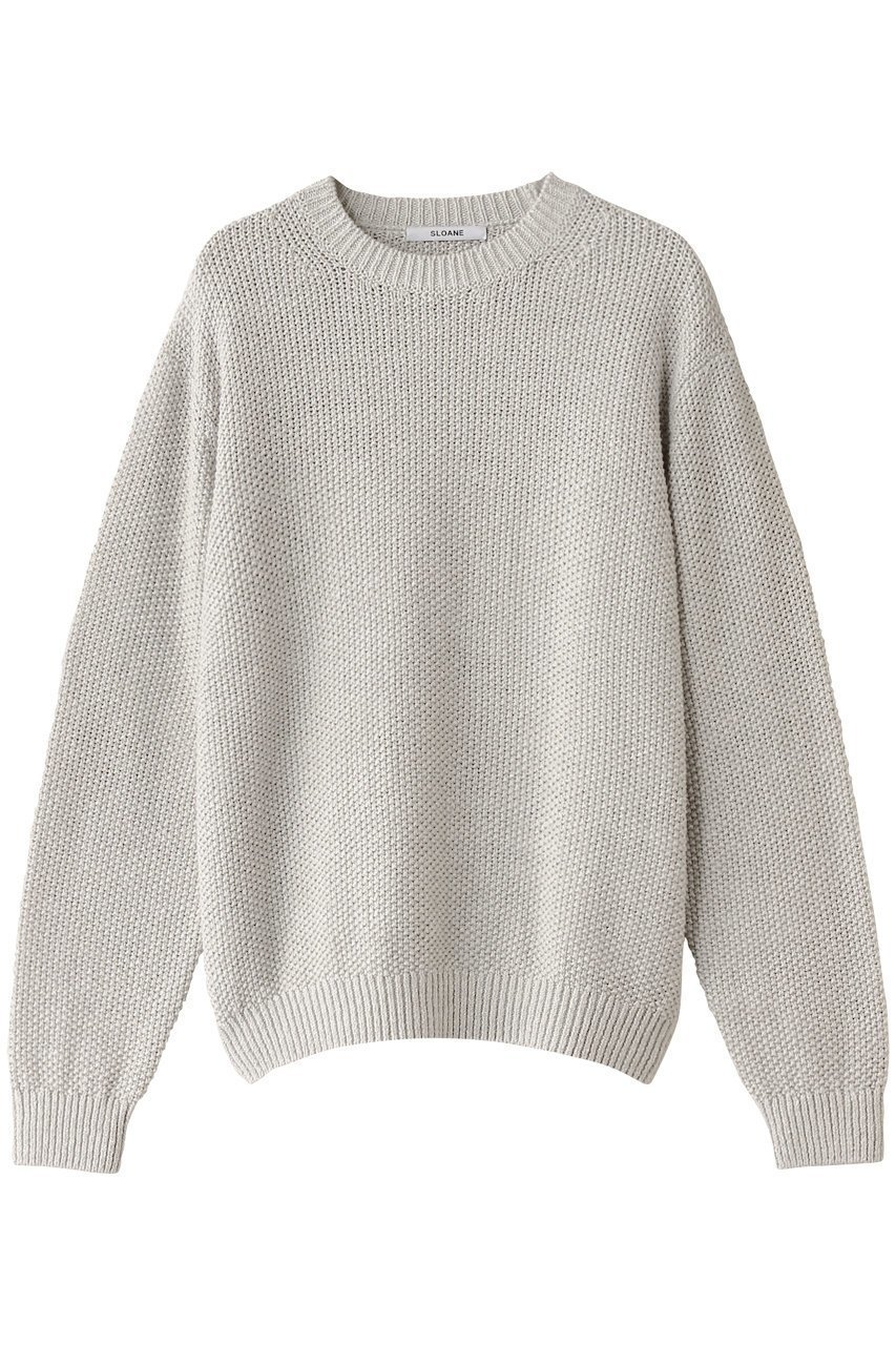【スローン/SLOANE】の5G鹿の子編み リネン×シルク クルーネック 人気、トレンドファッション・服の通販 founy(ファニー) 　ファッション　Fashion　レディースファッション　Fashion for Women　トップス・カットソー　Cut & Sew Tops　ニット　Knit Tops & Sweaters　カジュアルプルオーバー・ニットトップス　Pullovers & Knit Tops / Casual Pullovers　シルク　Silk, 100% Silk　シンプル　Simple, Minimal　リネン　Linen, Linen Fabric　夏　Summer　旅行　Travel　春　Spring　S/S・春夏　SS, Spring/Summer, Warm Season　鹿の子　Piqué, Kanoko Fabric　 other-1|ID: prp329100004408526 ipo3291000000032947771