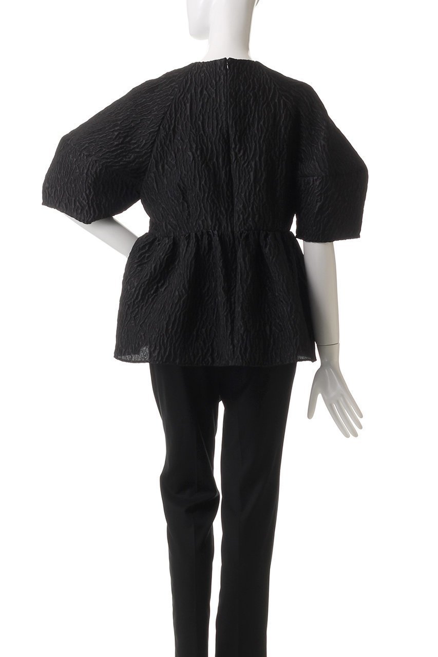 【エムフィル/M Fil】のフクレ ウェーブジャカード Vネックペプラムブラウス 人気、トレンドファッション・服の通販 founy(ファニー) 　ファッション　Fashion　レディースファッション　Fashion for Women　トップス・カットソー　Cut & Sew Tops　シャツ・ブラウス・オフィスカジュアル　Elegant Blouses & Button-Ups　Vネックトップス　V-Neck Tops / V-Cut Neckline Shirts　ウェーブ　Wavy Pattern　ショート　Short, Short Length　ジャカード／ジャガード　Jacquard, Woven Pattern　スリーブ　Sleeve, Long Sleeve / Short Sleeve　ペプラム　Peplum, Flared Hem　other-4|ID: prp329100004408532 ipo3291000000032860987