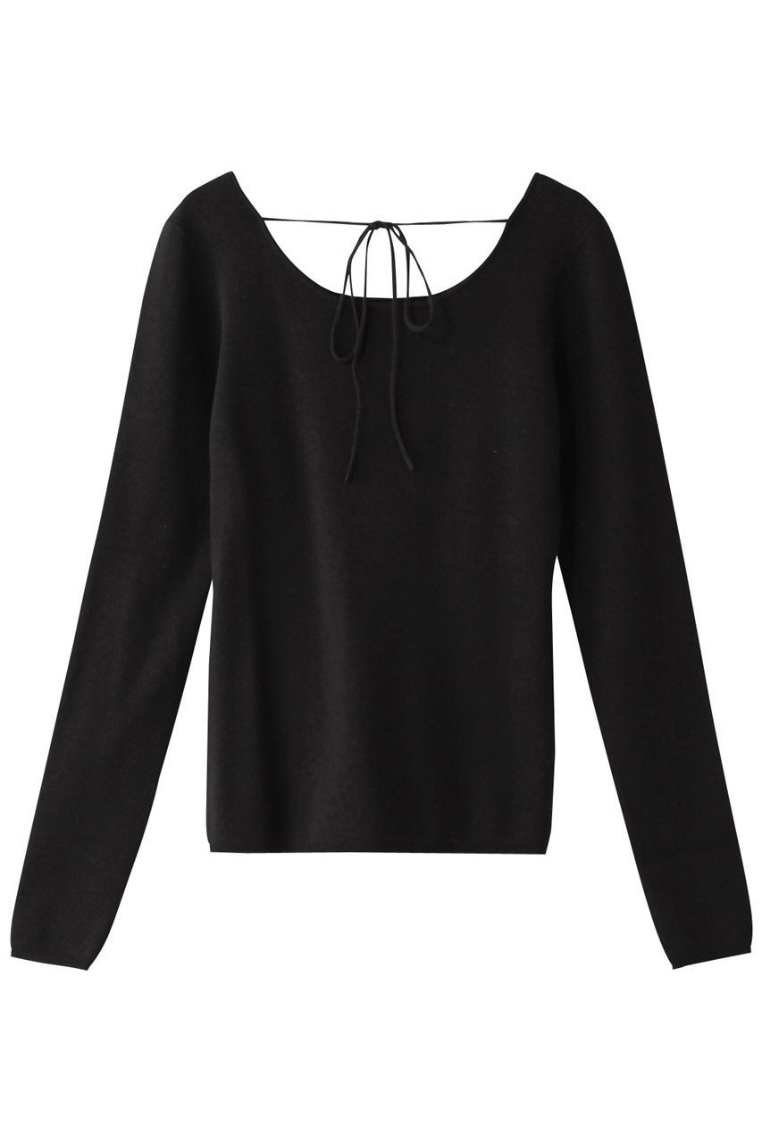 【クラネ/CLANE】のARRANGE RIBBON KNIT TOPS/ニット インテリア・キッズ・メンズ・レディースファッション・服の通販 founy(ファニー) 　ファッション　Fashion　レディースファッション　Fashion for Women　トップス・カットソー　Cut & Sew Tops　ニット　Knit Tops & Sweaters　カジュアルプルオーバー・ニットトップス　Pullovers & Knit Tops / Casual Pullovers　ストレッチ　Stretch, Stretchy Fabric　フロント　Front, Front Design　ベーシック　Basic, Essential　リボン　Ribbon, Bow　BLACK|ID: prp329100004408537 ipo3291000000032947832
