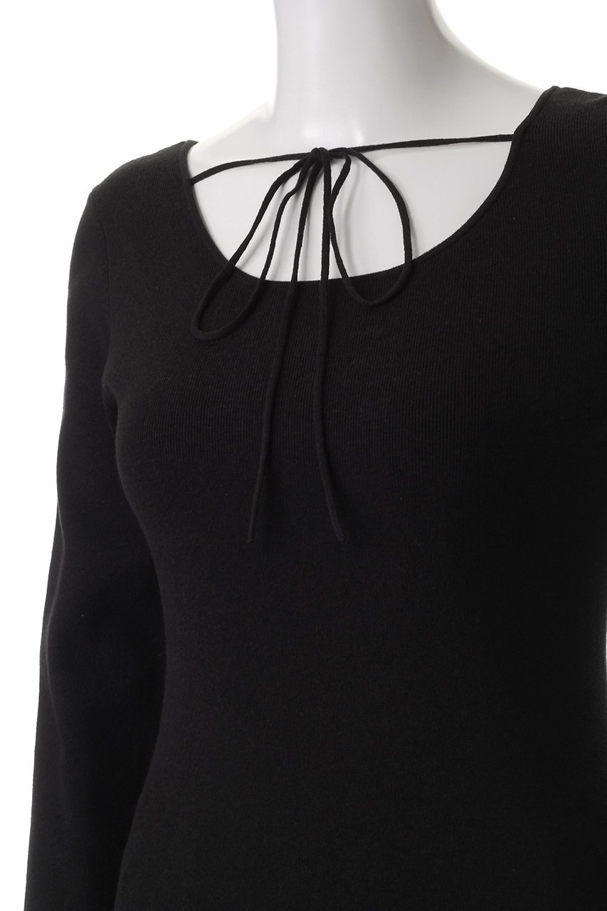 【クラネ/CLANE】のARRANGE RIBBON KNIT TOPS/ニット 人気、トレンドファッション・服の通販 founy(ファニー) 　ファッション　Fashion　レディースファッション　Fashion for Women　トップス・カットソー　Cut & Sew Tops　ニット　Knit Tops & Sweaters　カジュアルプルオーバー・ニットトップス　Pullovers & Knit Tops / Casual Pullovers　ストレッチ　Stretch, Stretchy Fabric　フロント　Front, Front Design　ベーシック　Basic, Essential　リボン　Ribbon, Bow　other-5|ID: prp329100004408537 ipo3291000000032947858