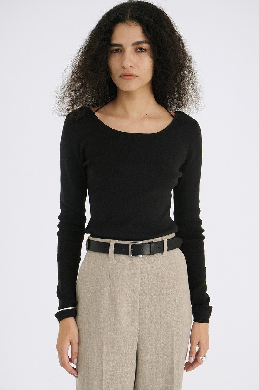 【クラネ/CLANE】のARRANGE RIBBON KNIT TOPS/ニット 人気、トレンドファッション・服の通販 founy(ファニー) 　ファッション　Fashion　レディースファッション　Fashion for Women　トップス・カットソー　Cut & Sew Tops　ニット　Knit Tops & Sweaters　カジュアルプルオーバー・ニットトップス　Pullovers & Knit Tops / Casual Pullovers　ストレッチ　Stretch, Stretchy Fabric　フロント　Front, Front Design　ベーシック　Basic, Essential　リボン　Ribbon, Bow　other-6|ID: prp329100004408537 ipo3291000000032947864