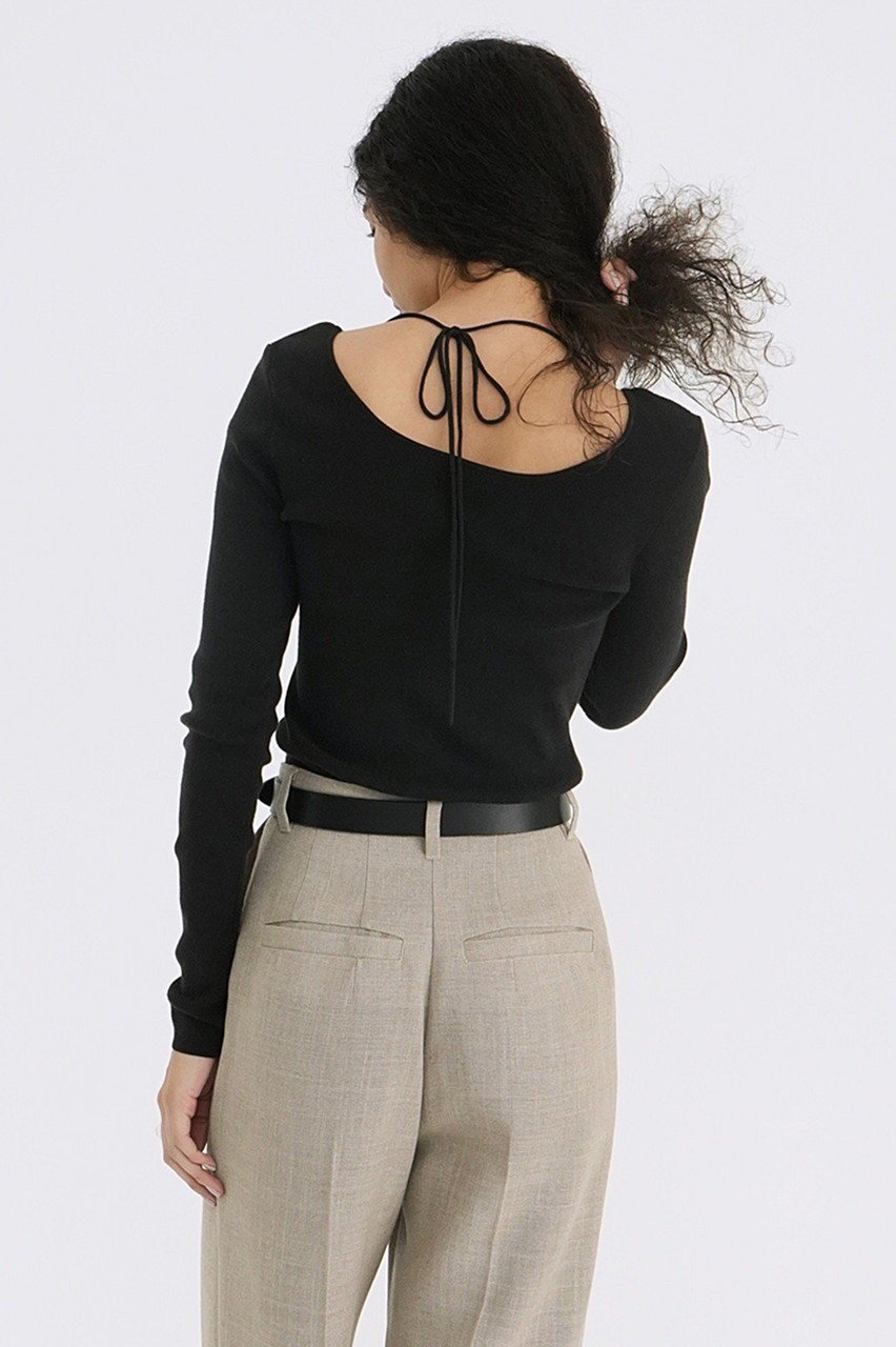 【クラネ/CLANE】のARRANGE RIBBON KNIT TOPS/ニット 人気、トレンドファッション・服の通販 founy(ファニー) 　ファッション　Fashion　レディースファッション　Fashion for Women　トップス・カットソー　Cut & Sew Tops　ニット　Knit Tops & Sweaters　カジュアルプルオーバー・ニットトップス　Pullovers & Knit Tops / Casual Pullovers　ストレッチ　Stretch, Stretchy Fabric　フロント　Front, Front Design　ベーシック　Basic, Essential　リボン　Ribbon, Bow　other-7|ID: prp329100004408537 ipo3291000000032947870