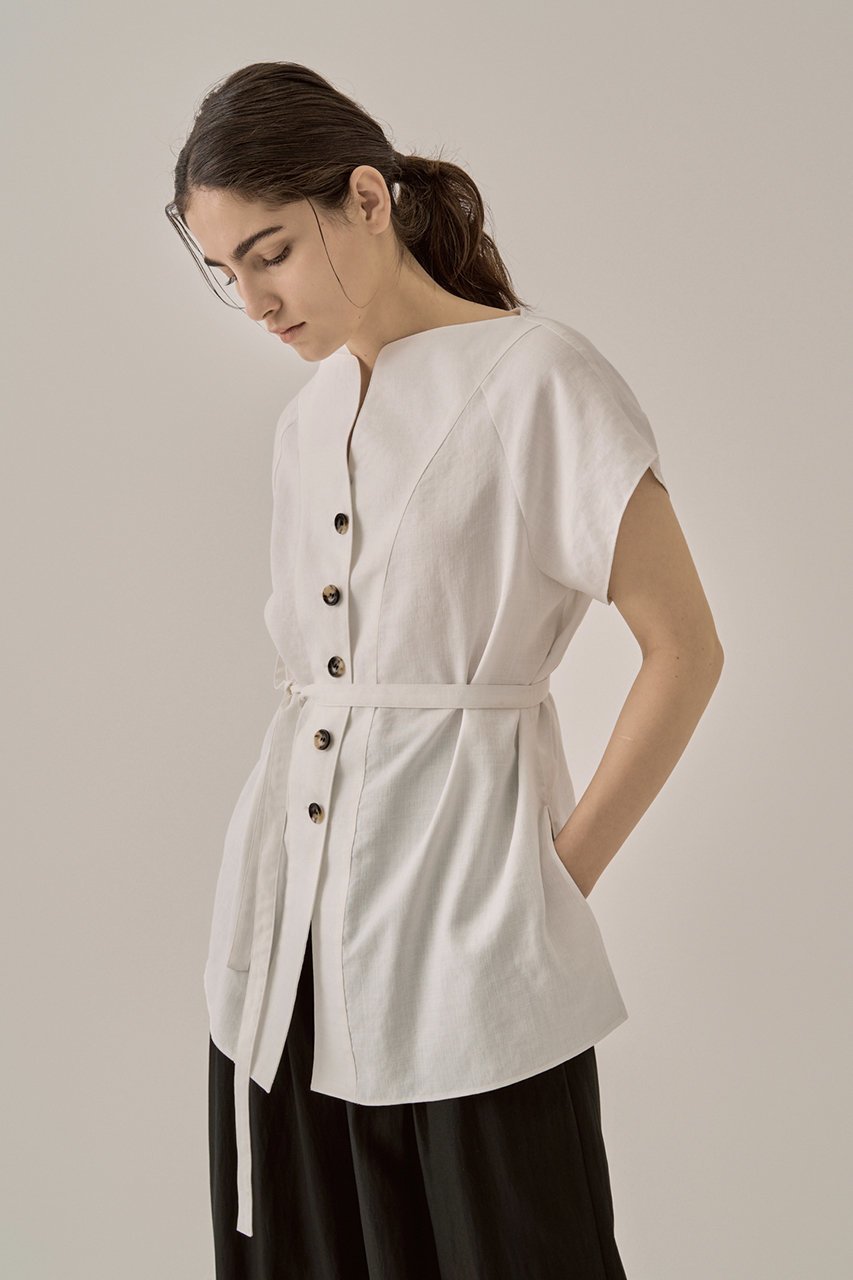 【アキラナカ/AKIRANAKA】のCindy シャツ 人気、トレンドファッション・服の通販 founy(ファニー) 　ファッション　Fashion　レディースファッション　Fashion for Women　トップス・カットソー　Cut & Sew Tops　シャツ・ブラウス・オフィスカジュアル　Elegant Blouses & Button-Ups　ショート　Short, Short Length　スリーブ　Sleeve, Long Sleeve / Short Sleeve　ファブリック　Fabric, Textile　リボン　Ribbon, Bow　エレガント 上品　Elegant　夏　Summer　other-6|ID: prp329100004408538 ipo3291000000032861073