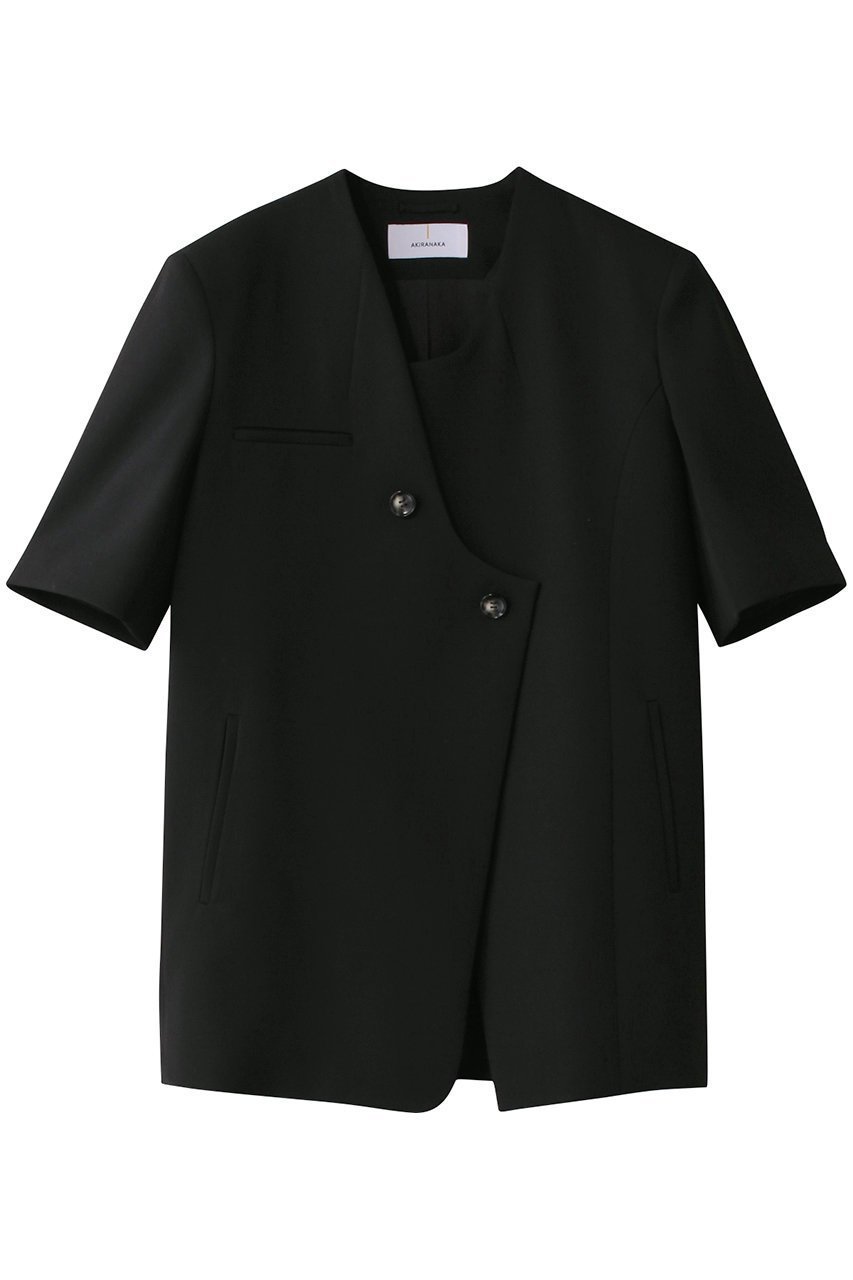【アキラナカ/AKIRANAKA】のGlenda アシンメトリーノーカラージャケット インテリア・キッズ・メンズ・レディースファッション・服の通販 founy(ファニー) 　ファッション　Fashion　レディースファッション　Fashion for Women　アウター　Coat / Outerwear Collection　レディースジャケット・軽アウター　Jackets　ノーカラージャケット / シンプル上品コーデ　Collarless Jackets　ジャケット　Jacket, Outerwear　フォーマル　Formal, Dressy　モダン　Modern, Contemporary　ブラック|ID: prp329100004408539 ipo3291000000032962331