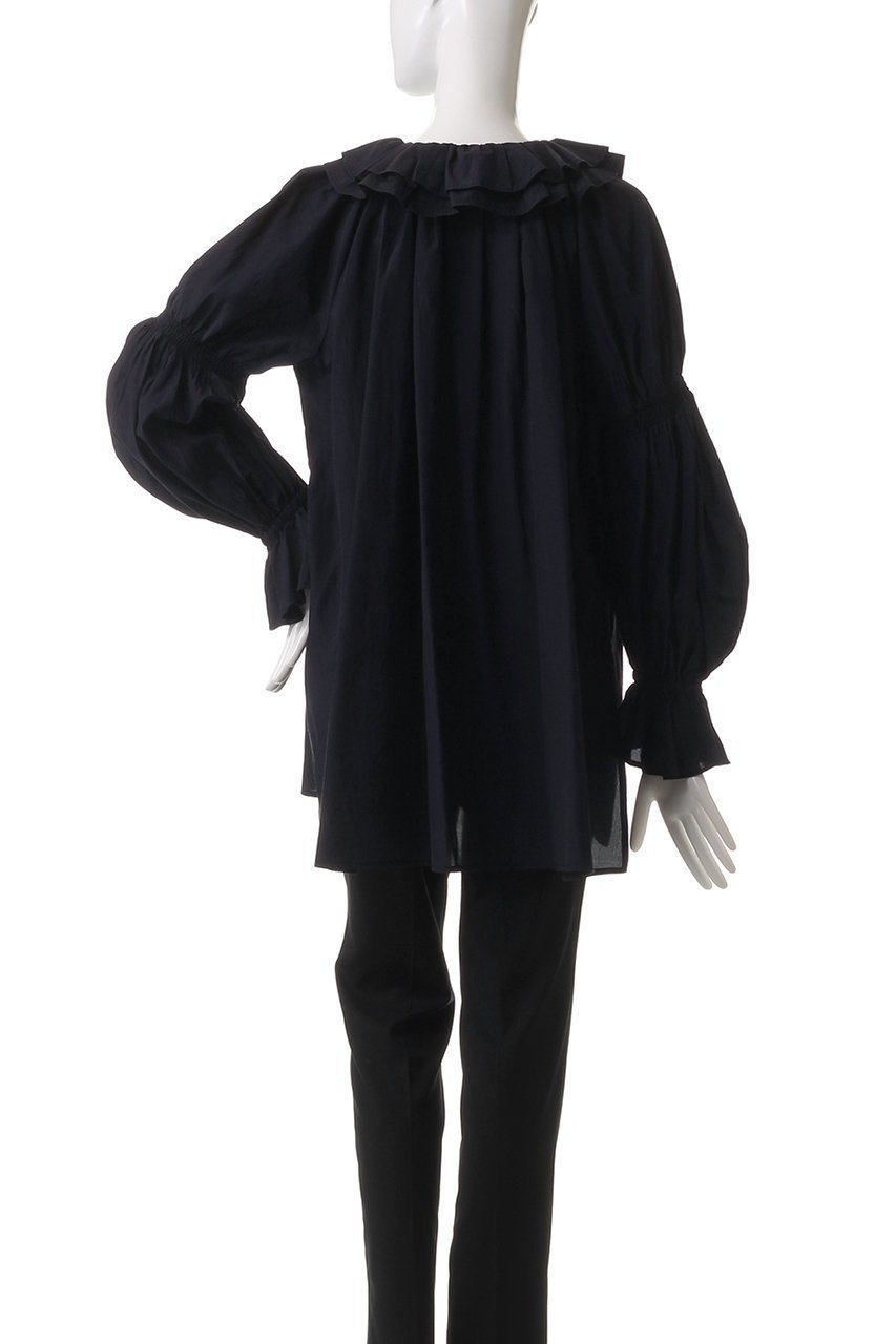 【ランバン オン ブルー/LANVIN en Bleu】のトリアセローンフリルギャザーブラウス 人気、トレンドファッション・服の通販 founy(ファニー) 　ファッション　Fashion　レディースファッション　Fashion for Women　トップス・カットソー　Cut & Sew Tops　シャツ・ブラウス・オフィスカジュアル　Elegant Blouses & Button-Ups　ギャザー　Gathered, Ruffled　コンシャス　Conscious, Bodycon　シャーリング　Shirring, Ruched　シルク　Silk, 100% Silk　スリーブ　Sleeve, Long Sleeve / Short Sleeve　ティアード　Tiered, Tiered Style　デニム　Denim, Jeans Material　フリル　Frill, Ruffle　リボン　Ribbon, Bow　ロング　Long, Long-Length　other-4|ID: prp329100004408552 ipo3291000000032860794