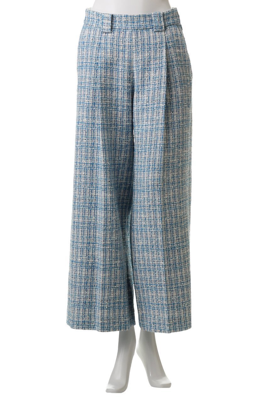 【ランバン オン ブルー/LANVIN en Bleu】のツィードタックパンツ 人気、トレンドファッション・服の通販 founy(ファニー) 　ファッション　Fashion　レディースファッション　Fashion for Women　パンツ　Pants & Trousers　チェック　Check, Plaid, Tartan　ツイード／ツィード　Choker, Choker Necklace　ツイード　Twill, Twill Weave　ミックス　Mix, Mixed Style　ワイド　Wide, Wide Fit　別注　Limited Edition, Custom Order　春　Spring　other-2|ID: prp329100004408553 ipo3291000000032915283