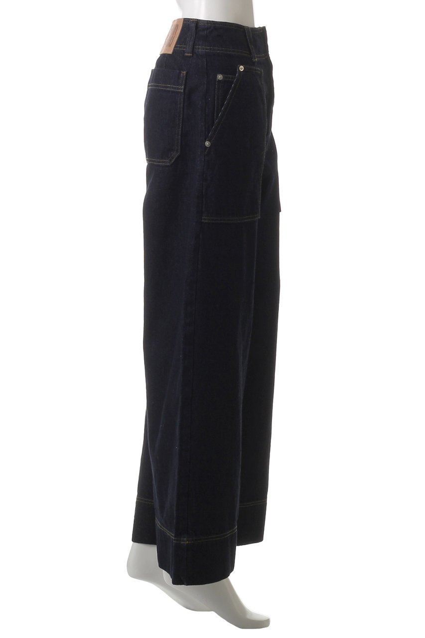 【ランバン オン ブルー/LANVIN en Bleu】のデニムバギーパンツ 人気、トレンドファッション・服の通販 founy(ファニー) 　ファッション　Fashion　レディースファッション　Fashion for Women　パンツ　Pants & Trousers　デニムパンツ・ジーンズ・美脚デニム　Denim Jeans & Pants　ダメージ　Distressed, Destroyed　デニム　Denim, Jeans Material　ポケット　Pocket, Pocket Detail　エレガント 上品　Elegant　other-3|ID: prp329100004408554 ipo3291000000032904807