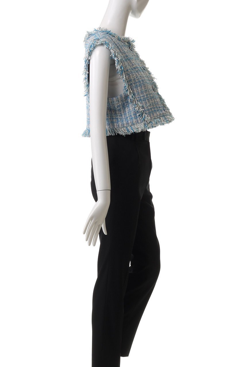 【ランバン オン ブルー/LANVIN en Bleu】のツィード2wayショートベスト 人気、トレンドファッション・服の通販 founy(ファニー) 　ファッション　Fashion　レディースファッション　Fashion for Women　アウター　Coat / Outerwear Collection　レディースジャケット・軽アウター　Jackets　ショート　Short, Short Length　ジャケット　Jacket, Outerwear　ツイード／ツィード　Choker, Choker Necklace　ツイード　Twill, Twill Weave　バランス　Balance, Style Balance　フリンジ　Fringe, Tassel　ベスト　Vest, Waistcoat　ワンポイント　One Point, Statement Accent　春　Spring　other-3|ID: prp329100004408555 ipo3291000000032962229