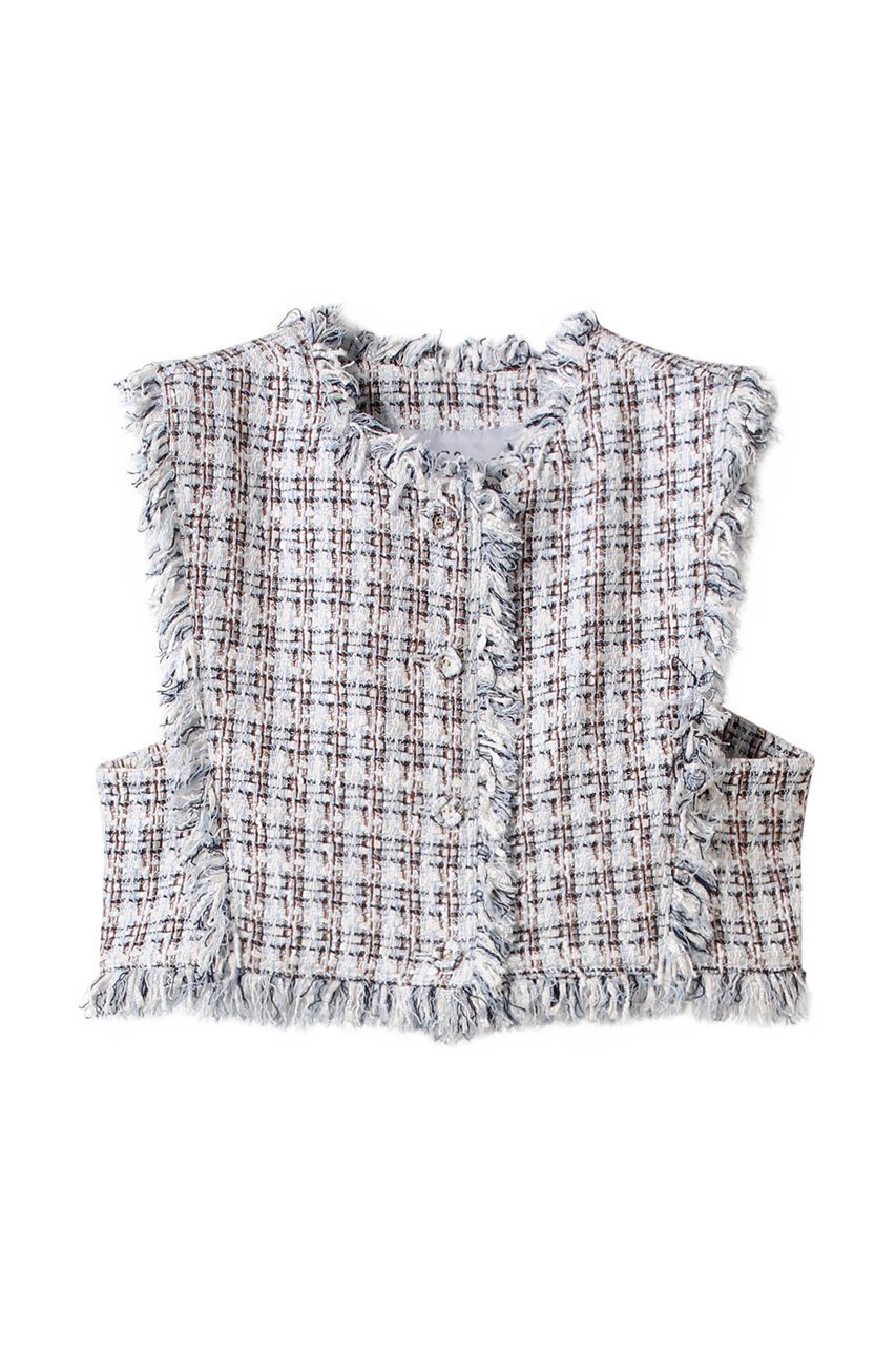 【ランバン オン ブルー/LANVIN en Bleu】のツィード2wayショートベスト インテリア・キッズ・メンズ・レディースファッション・服の通販 founy(ファニー) 　ファッション　Fashion　レディースファッション　Fashion for Women　アウター　Coat / Outerwear Collection　レディースジャケット・軽アウター　Jackets　ショート　Short, Short Length　ジャケット　Jacket, Outerwear　ツイード／ツィード　Choker, Choker Necklace　ツイード　Twill, Twill Weave　バランス　Balance, Style Balance　フリンジ　Fringe, Tassel　ベスト　Vest, Waistcoat　ワンポイント　One Point, Statement Accent　春　Spring　オフ|ID: prp329100004408555 ipo3291000000034825847