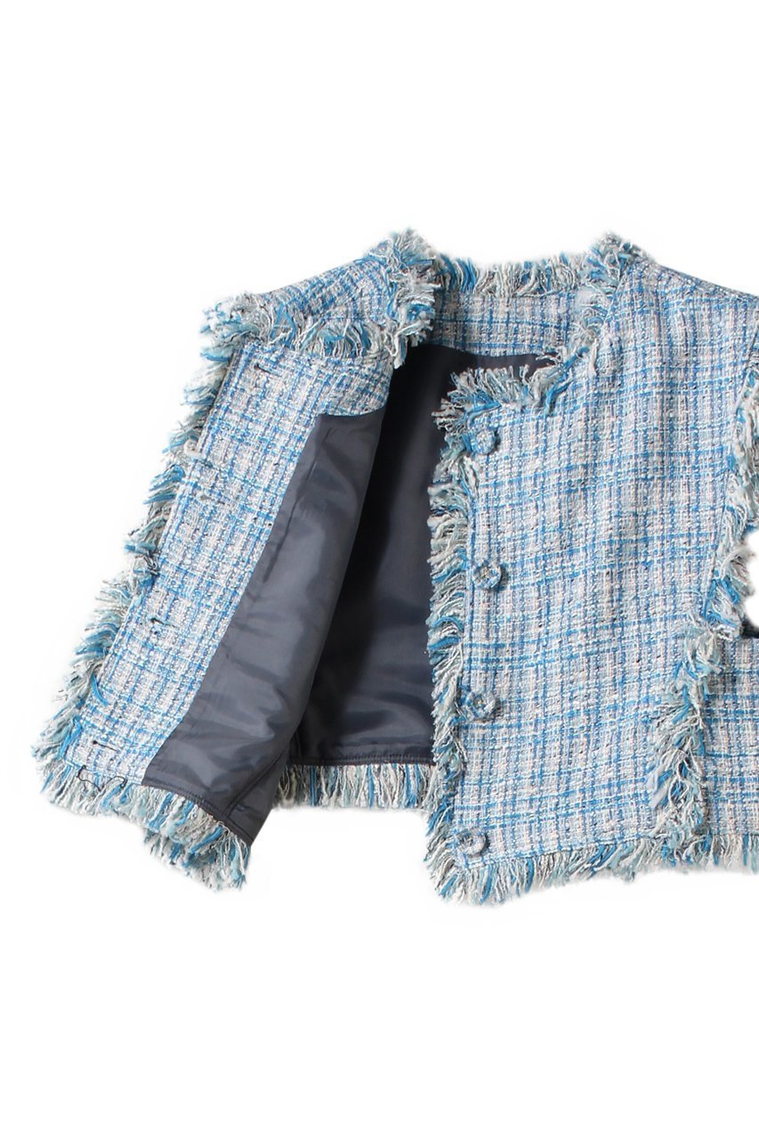 【ランバン オン ブルー/LANVIN en Bleu】のツィード2wayショートベスト 人気、トレンドファッション・服の通販 founy(ファニー) 　ファッション　Fashion　レディースファッション　Fashion for Women　アウター　Coat / Outerwear Collection　レディースジャケット・軽アウター　Jackets　ショート　Short, Short Length　ジャケット　Jacket, Outerwear　ツイード／ツィード　Choker, Choker Necklace　ツイード　Twill, Twill Weave　バランス　Balance, Style Balance　フリンジ　Fringe, Tassel　ベスト　Vest, Waistcoat　ワンポイント　One Point, Statement Accent　春　Spring　other-6|ID: prp329100004408555 ipo3291000000034825855