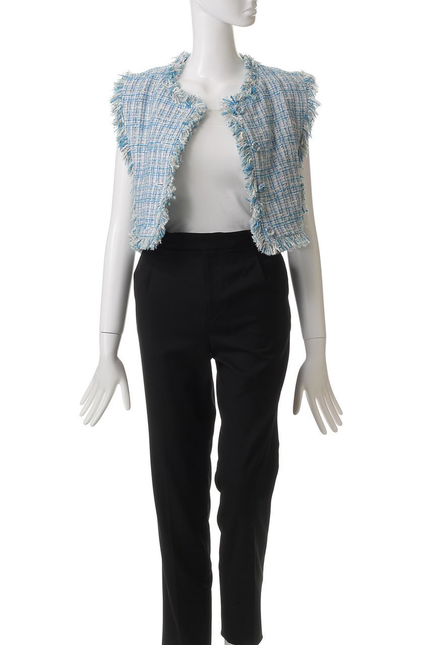 【ランバン オン ブルー/LANVIN en Bleu】のツィード2wayショートベスト 人気、トレンドファッション・服の通販 founy(ファニー) 　ファッション　Fashion　レディースファッション　Fashion for Women　アウター　Coat / Outerwear Collection　レディースジャケット・軽アウター　Jackets　ショート　Short, Short Length　ジャケット　Jacket, Outerwear　ツイード／ツィード　Choker, Choker Necklace　ツイード　Twill, Twill Weave　バランス　Balance, Style Balance　フリンジ　Fringe, Tassel　ベスト　Vest, Waistcoat　ワンポイント　One Point, Statement Accent　春　Spring　other-7|ID: prp329100004408555 ipo3291000000034825857