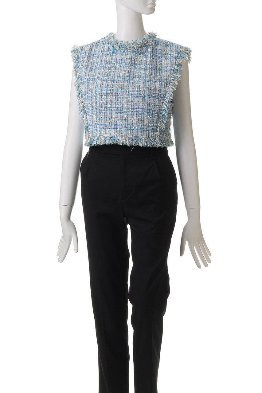 【ランバン オン ブルー/LANVIN en Bleu】のツィード2wayショートベスト 人気、トレンドファッション・服の通販 founy(ファニー) 　ファッション　Fashion　レディースファッション　Fashion for Women　アウター　Coat / Outerwear Collection　レディースジャケット・軽アウター　Jackets　ショート　Short, Short Length　ジャケット　Jacket, Outerwear　ツイード／ツィード　Choker, Choker Necklace　ツイード　Twill, Twill Weave　バランス　Balance, Style Balance　フリンジ　Fringe, Tassel　ベスト　Vest, Waistcoat　ワンポイント　One Point, Statement Accent　春　Spring　other-8|ID: prp329100004408555 ipo3291000000034825858