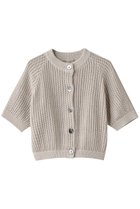 【デミーリー/DEMYLEE】のCADMUS オーガニックコットン ショートスリーブ クロップドニットカーディガン ホワイト|ID:prp329100004408560