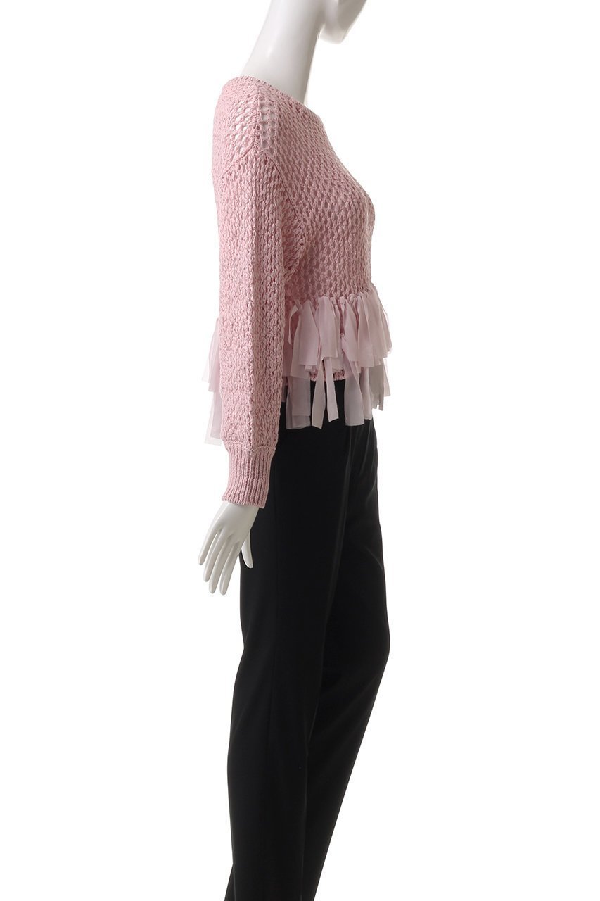 【アルアバイル/allureville】の【Loulou Willoughby】シフォンパピエメッシュプルオーバー 人気、トレンドファッション・服の通販 founy(ファニー) 　ファッション　Fashion　レディースファッション　Fashion for Women　トップス・カットソー　Cut & Sew Tops　ニット　Knit Tops & Sweaters　カジュアルプルオーバー・ニットトップス　Pullovers & Knit Tops / Casual Pullovers　シアー　Sheer, See-Through　シフォン　Chiffon, Lightweight Fabric　フリンジ　Fringe, Tassel　メッシュ　Mesh, Net Fabric　夏　Summer　春　Spring　S/S・春夏　SS, Spring/Summer, Warm Season　other-3|ID: prp329100004408563 ipo3291000000032706871
