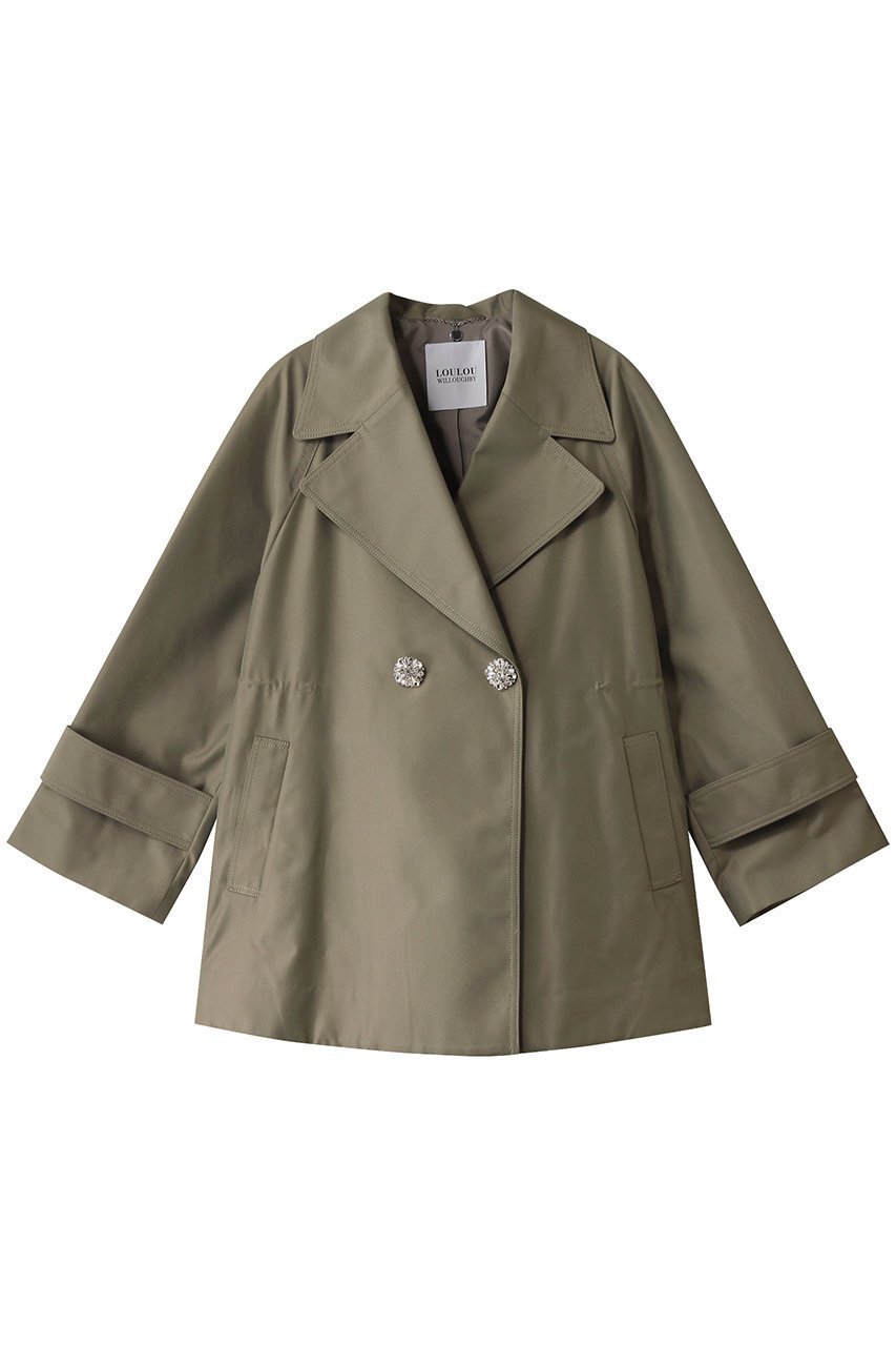 【アルアバイル/allureville】の【Loulou Willoughby】シャンブレーギャバミドルコート インテリア・キッズ・メンズ・レディースファッション・服の通販 founy(ファニー) 　ファッション　Fashion　レディースファッション　Fashion for Women　アウター　Coat / Outerwear Collection　コート・ロングコート・ピーコート　Long Coats, Peacoats & More　ドレープ　Drape, Draping Fabric　ミドル　Middle Length, Mid Height　ロング　Long, Long-Length　カーキ|ID: prp329100004408565 ipo3291000000035054439