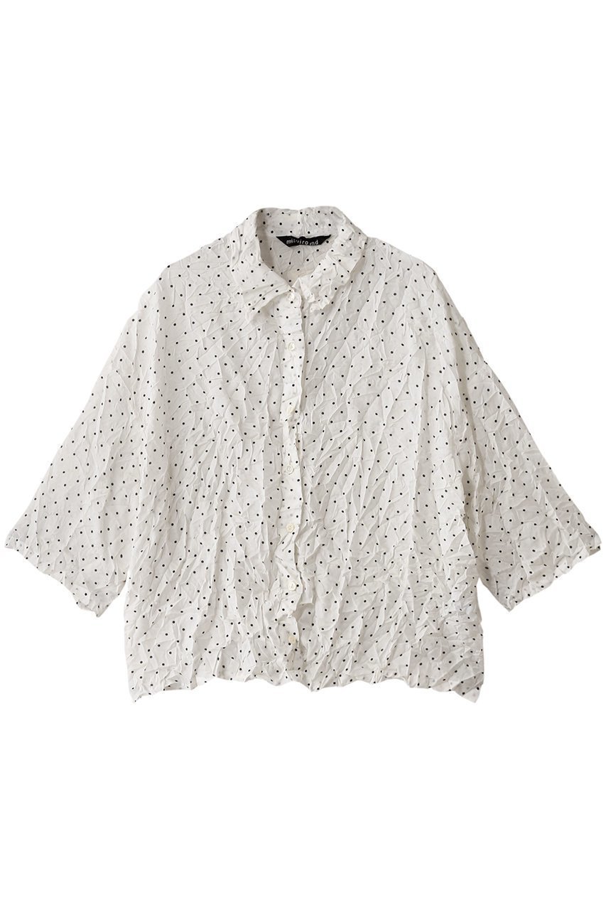 【ミズイロ インド/mizuiro ind】のdots print catch washer shirt シャツ 人気、トレンドファッション・服の通販 founy(ファニー) 　ファッション　Fashion　レディースファッション　WOMEN　トップス・カットソー　Tops/Tshirt　シャツ/ブラウス　Shirts/Blouses　おすすめ　Recommend　スニーカー　Sneakers　スリーブ　Sleeve　ダウン　Down　デニム　Denim　ドット　Dot　ファブリック　Fabric　フェミニン　Feminine　ロング　Long　ワッシャー　Washer　エレガント 上品　Elegant　NEW・新作・新着・新入荷　New Arrivals　 other-1|ID: prp329100004408568 ipo3291000000030790592