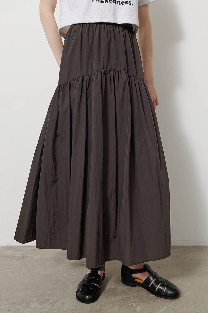 【ウィムガゼット/Whim Gazette】のヴィンテージタフタスカート インテリア・キッズ・メンズ・レディースファッション・服の通販 founy(ファニー) 　ファッション　Fashion　レディースファッション　Fashion for Women　スカート　Skirts　ロングスカート　Long Skirts / Maxi & Midi Skirts　ギャザー　Gathered, Ruffled　タフタ　Taffeta, Structured Fabric　ロング　Long, Long-Length　エレガント 上品　Elegant　ダークブラウン|ID: prp329100004408571 ipo3291000000036405644