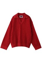 【メゾンスペシャル/MAISON SPECIAL】の【UNISEX】ランダムシアーサッカーポロ襟スキッパーニット RED(レッド)|ID: prp329100004408577 ipo3291000000032947673