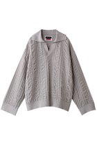 【メゾンスペシャル/MAISON SPECIAL】の【UNISEX】ランダムシアーサッカーポロ襟スキッパーニット L.GRY(ライトグレー)|ID: prp329100004408577 ipo3291000000032947680