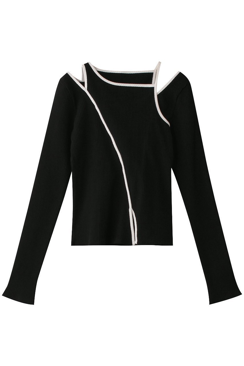 【メゾンスペシャル/MAISON SPECIAL】のスリットショルダーリブトップス インテリア・キッズ・メンズ・レディースファッション・服の通販 founy(ファニー) 　ファッション　Fashion　レディースファッション　Fashion for Women　トップス・カットソー　Cut & Sew Tops　シャツ・ブラウス・オフィスカジュアル　Elegant Blouses & Button-Ups　ロングTシャツ・Tシャツ　Longline T-Shirts & Tees　カットソー・ベーシックTシャツ　Cut-and-Sewn Tops / Stretch Tees & Basics　インナー　Innerwear　コンパクト　Compact, Small Size　ショルダー　Shoulder, Shoulder Strap　シンプル　Simple, Minimal　スリット　Slit, Slit Detail　スリーブ　Sleeve, Long Sleeve / Short Sleeve　ロング　Long, Long-Length　BLK(ブラック)|ID: prp329100004408578 ipo3291000000032870710