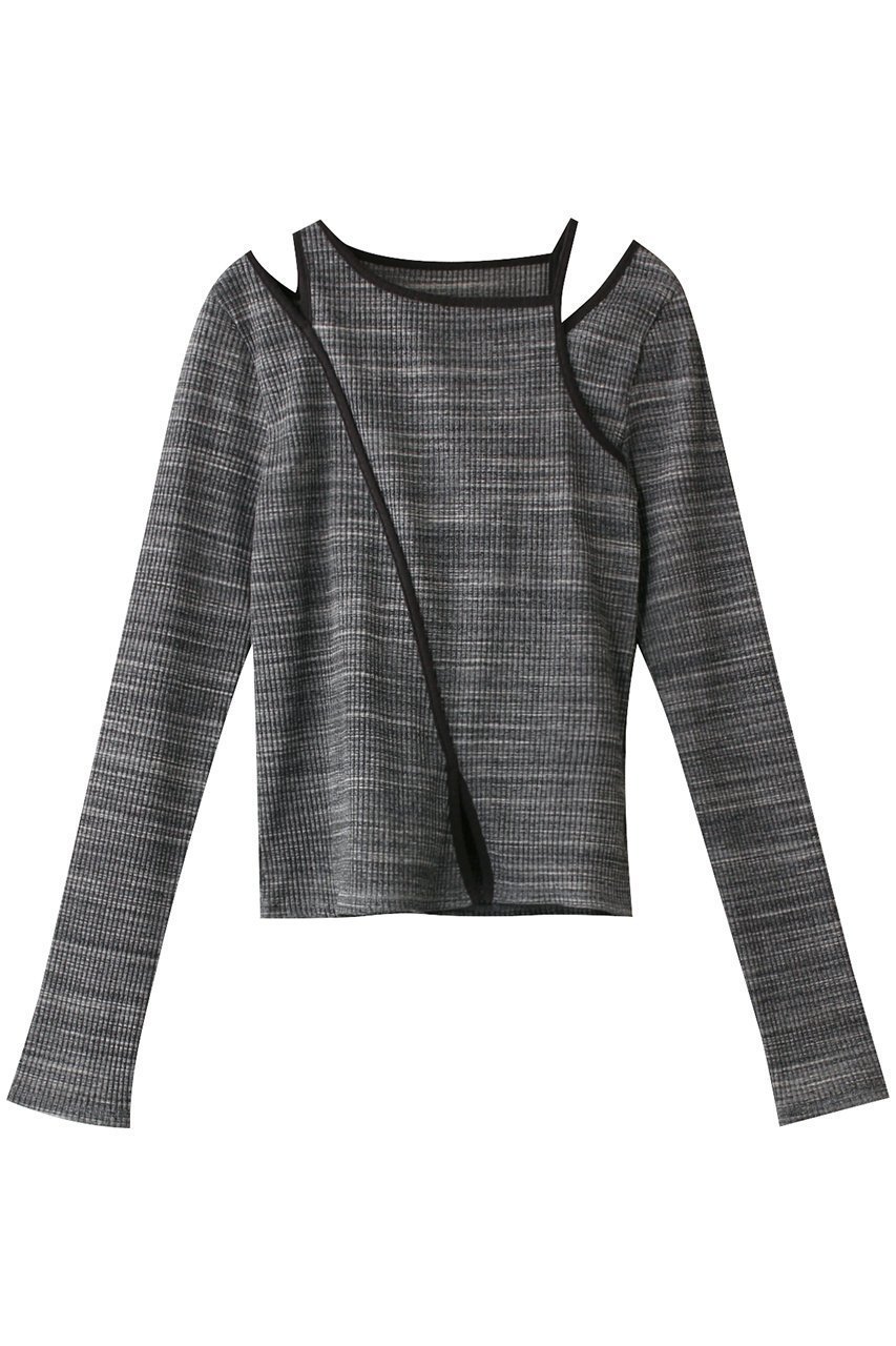 【メゾンスペシャル/MAISON SPECIAL】のスリットショルダーリブトップス インテリア・キッズ・メンズ・レディースファッション・服の通販 founy(ファニー) 　ファッション　Fashion　レディースファッション　Fashion for Women　トップス・カットソー　Cut & Sew Tops　シャツ・ブラウス・オフィスカジュアル　Elegant Blouses & Button-Ups　ロングTシャツ・Tシャツ　Longline T-Shirts & Tees　カットソー・ベーシックTシャツ　Cut-and-Sewn Tops / Stretch Tees & Basics　インナー　Innerwear　コンパクト　Compact, Small Size　ショルダー　Shoulder, Shoulder Strap　シンプル　Simple, Minimal　スリット　Slit, Slit Detail　スリーブ　Sleeve, Long Sleeve / Short Sleeve　ロング　Long, Long-Length　GRY(グレー)|ID: prp329100004408578 ipo3291000000032870716