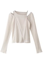 【メゾンスペシャル/MAISON SPECIAL】のスリットショルダーリブトップス WHT(ホワイト)|ID: prp329100004408578 ipo3291000000032870722