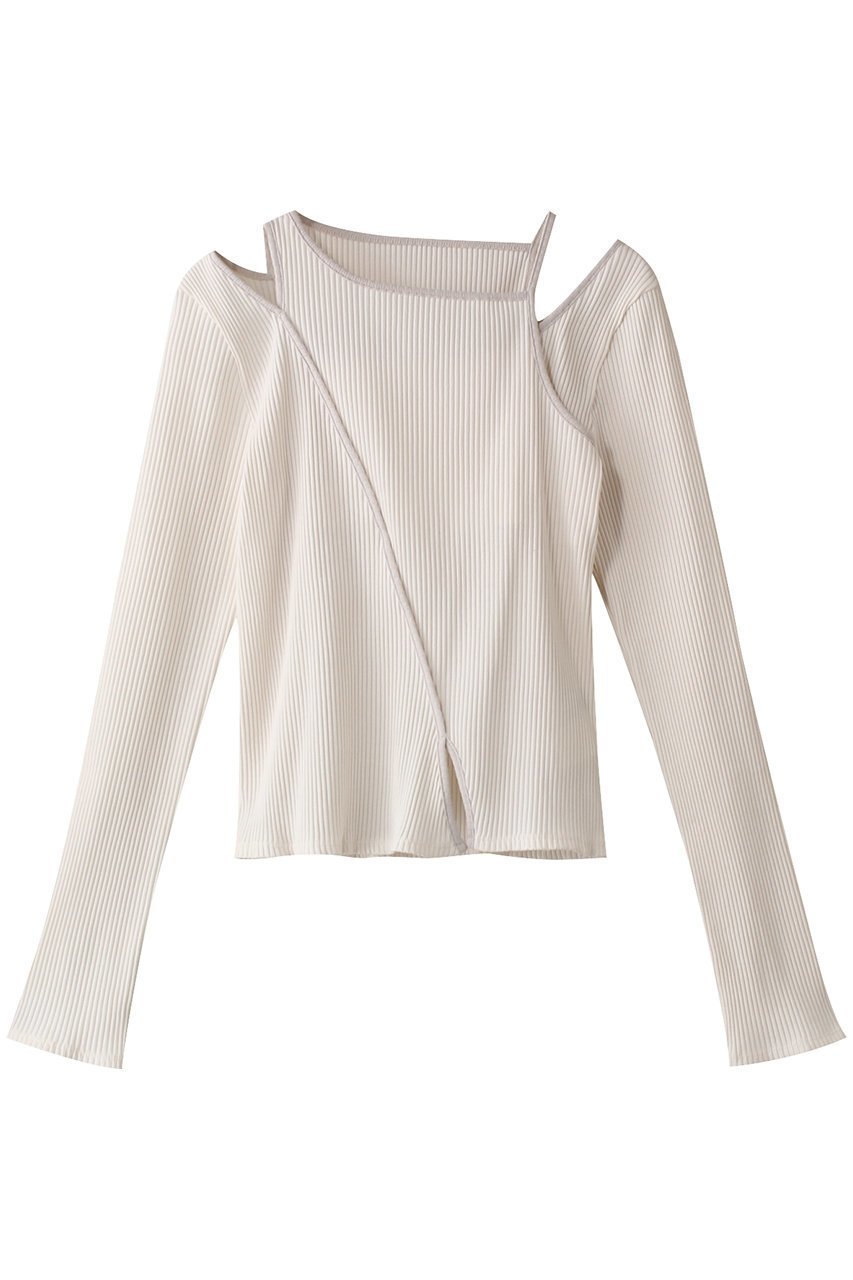 【メゾンスペシャル/MAISON SPECIAL】のスリットショルダーリブトップス インテリア・キッズ・メンズ・レディースファッション・服の通販 founy(ファニー) 　ファッション　Fashion　レディースファッション　Fashion for Women　トップス・カットソー　Cut & Sew Tops　シャツ・ブラウス・オフィスカジュアル　Elegant Blouses & Button-Ups　ロングTシャツ・Tシャツ　Longline T-Shirts & Tees　カットソー・ベーシックTシャツ　Cut-and-Sewn Tops / Stretch Tees & Basics　インナー　Innerwear　コンパクト　Compact, Small Size　ショルダー　Shoulder, Shoulder Strap　シンプル　Simple, Minimal　スリット　Slit, Slit Detail　スリーブ　Sleeve, Long Sleeve / Short Sleeve　ロング　Long, Long-Length　WHT(ホワイト)|ID: prp329100004408578 ipo3291000000032870722