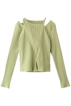 【メゾンスペシャル/MAISON SPECIAL】のスリットショルダーリブトップス LIME(ライム)|ID: prp329100004408578 ipo3291000000032870728