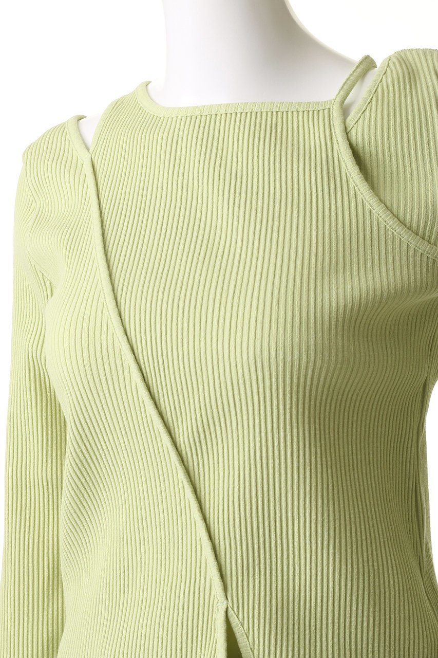 【メゾンスペシャル/MAISON SPECIAL】のスリットショルダーリブトップス 人気、トレンドファッション・服の通販 founy(ファニー) 　ファッション　Fashion　レディースファッション　Fashion for Women　トップス・カットソー　Cut & Sew Tops　シャツ・ブラウス・オフィスカジュアル　Elegant Blouses & Button-Ups　ロングTシャツ・Tシャツ　Longline T-Shirts & Tees　カットソー・ベーシックTシャツ　Cut-and-Sewn Tops / Stretch Tees & Basics　インナー　Innerwear　コンパクト　Compact, Small Size　ショルダー　Shoulder, Shoulder Strap　シンプル　Simple, Minimal　スリット　Slit, Slit Detail　スリーブ　Sleeve, Long Sleeve / Short Sleeve　ロング　Long, Long-Length　other-5|ID: prp329100004408578 ipo3291000000032870750