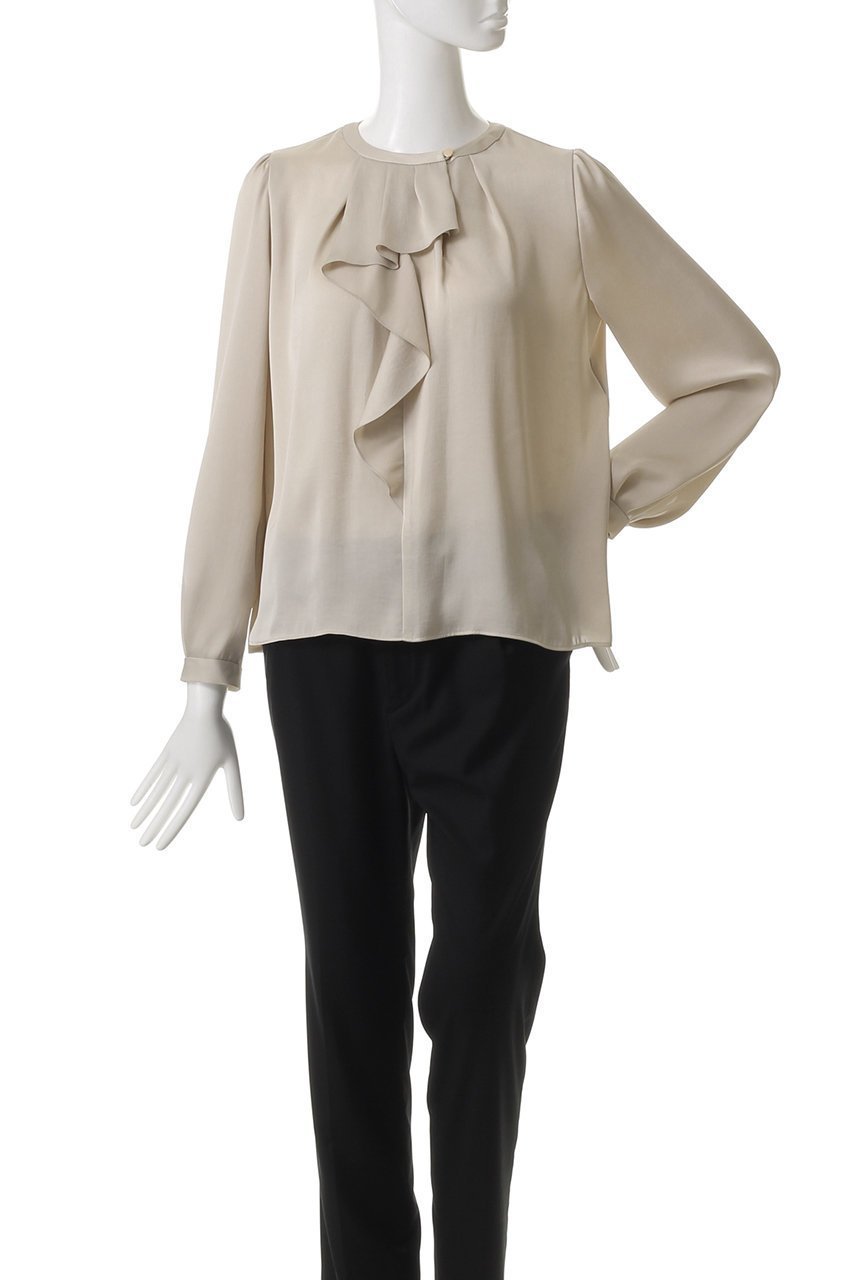【アナイ/ANAYI】のヴィンテージサテンラッフルブラウス 人気、トレンドファッション・服の通販 founy(ファニー) 　ファッション　Fashion　レディースファッション　Fashion for Women　トップス・カットソー　Cut & Sew Tops　シャツ・ブラウス・オフィスカジュアル　Elegant Blouses & Button-Ups　おすすめ　Recommended / Our Picks　エレガント 上品　Elegant　サテン　Satin, Glossy Fabric　ジャケット　Jacket, Outerwear　スリーブ　Sleeve, Long Sleeve / Short Sleeve　ラッフル　Ruffle, Frill　リュクス　Luxury, Elegant, High-End, Chic　ロング　Long, Long-Length　other-2|ID: prp329100004408579 ipo3291000000032860716
