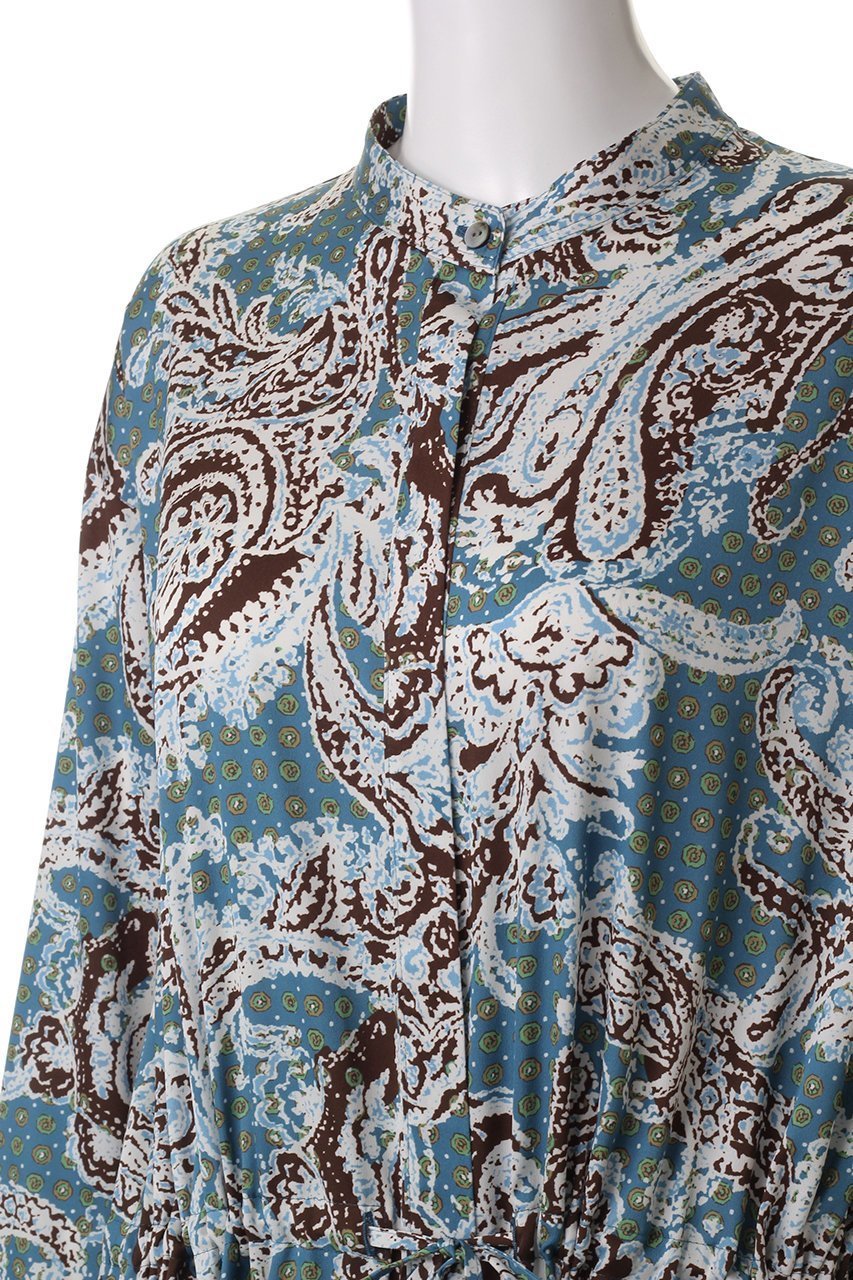 【ハウス オブ ロータス/HOUSE OF LOTUS】のキカペイズリープリントワンピース 人気、トレンドファッション・服の通販 founy(ファニー) 　ファッション　Fashion　レディースファッション　Fashion for Women　ワンピース　Dresses　チュニック　Tunic Tops & Dresses　おすすめ　Recommended / Our Picks　クラシック　Classic, Timeless Style　サテン　Satin, Glossy Fabric　スタンド　Stand Collar, Upright Stand　タートル　Turtleneck, Turtle Collar　チュニック　Tunic, Long Top　ブラウジング　Blouson Silhouette, Cinched Waist　プリント　Print, Printed Pattern　ベスト　Vest, Waistcoat　ペイズリー　Paisley, Ethnic Pattern　ミックス　Mix, Mixed Style　ロング　Long, Long-Length　人気　Popular, Best Seller　other-5|ID: prp329100004408580 ipo3291000000032861314