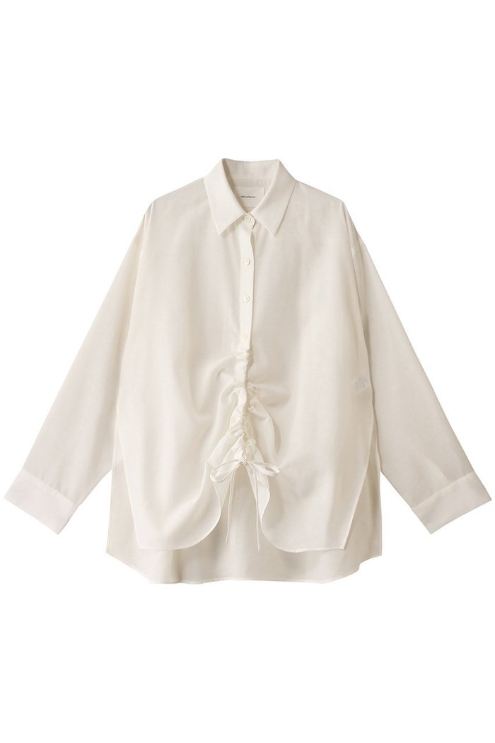 【ミディウミソリッド/MIDIUMISOLID】のdrawstring shirt.S シャツ インテリア・キッズ・メンズ・レディースファッション・服の通販 founy(ファニー) https://founy.com/ ファッション Fashion レディースファッション WOMEN トップス・カットソー Tops/Tshirt シャツ/ブラウス Shirts/Blouses おすすめ Recommend ギャザー Gather シアー Sheer スリーブ Sleeve トレンド Trend ドローストリング Drawstring ボトム Bottom ロング Long |ID: prp329100004408587 ipo3291000000030790683