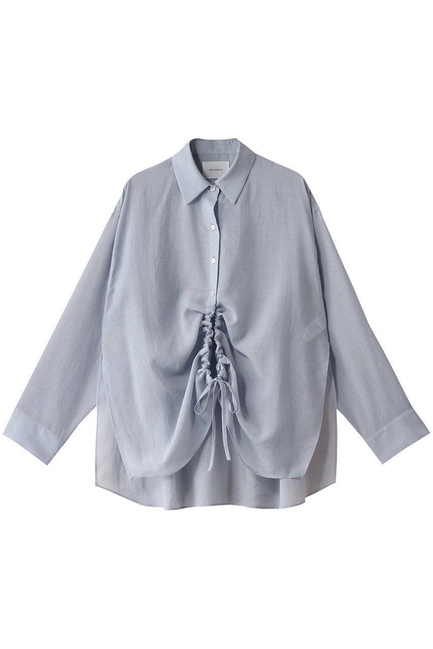 【ミディウミソリッド/MIDIUMISOLID】のdrawstring shirt.S シャツ インテリア・キッズ・メンズ・レディースファッション・服の通販 founy(ファニー) 　ファッション　Fashion　レディースファッション　WOMEN　トップス・カットソー　Tops/Tshirt　シャツ/ブラウス　Shirts/Blouses　2025年　2025　2025春夏・S/S　Ss,Spring/Summer,2025　おすすめ　Recommend　ギャザー　Gather　シアー　Sheer　スリーブ　Sleeve　トレンド　Trend　ドローストリング　Drawstring　ボトム　Bottom　ロング　Long　夏　Summer　春　Spring　S/S・春夏　Ss・Spring/Summer　l.blue|ID: prp329100004408587 ipo3291000000030790685