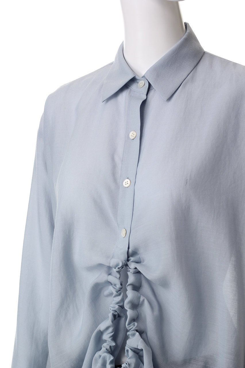 【ミディウミソリッド/MIDIUMISOLID】のdrawstring shirt.S シャツ 人気、トレンドファッション・服の通販 founy(ファニー) 　ファッション　Fashion　レディースファッション　Fashion for Women　トップス・カットソー　Cut & Sew Tops　シャツ・ブラウス・オフィスカジュアル　Elegant Blouses & Button-Ups　おすすめ　Recommended / Our Picks　ギャザー　Gathered, Ruffled　シアー　Sheer, See-Through　スリーブ　Sleeve, Long Sleeve / Short Sleeve　トレンド　Trend, Trending Now　ドローストリング　Drawstring, Pull Cord　ボトム　Bottoms, Lower Wear　ロング　Long, Long-Length　other-5|ID: prp329100004408587 ipo3291000000032860681