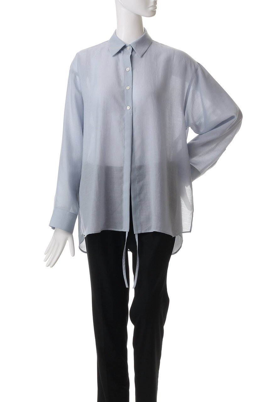 【ミディウミソリッド/MIDIUMISOLID】のdrawstring shirt.S シャツ 人気、トレンドファッション・服の通販 founy(ファニー) 　ファッション　Fashion　レディースファッション　Fashion for Women　トップス・カットソー　Cut & Sew Tops　シャツ・ブラウス・オフィスカジュアル　Elegant Blouses & Button-Ups　おすすめ　Recommended / Our Picks　ギャザー　Gathered, Ruffled　シアー　Sheer, See-Through　スリーブ　Sleeve, Long Sleeve / Short Sleeve　トレンド　Trend, Trending Now　ドローストリング　Drawstring, Pull Cord　ボトム　Bottoms, Lower Wear　ロング　Long, Long-Length　other-6|ID: prp329100004408587 ipo3291000000032860687