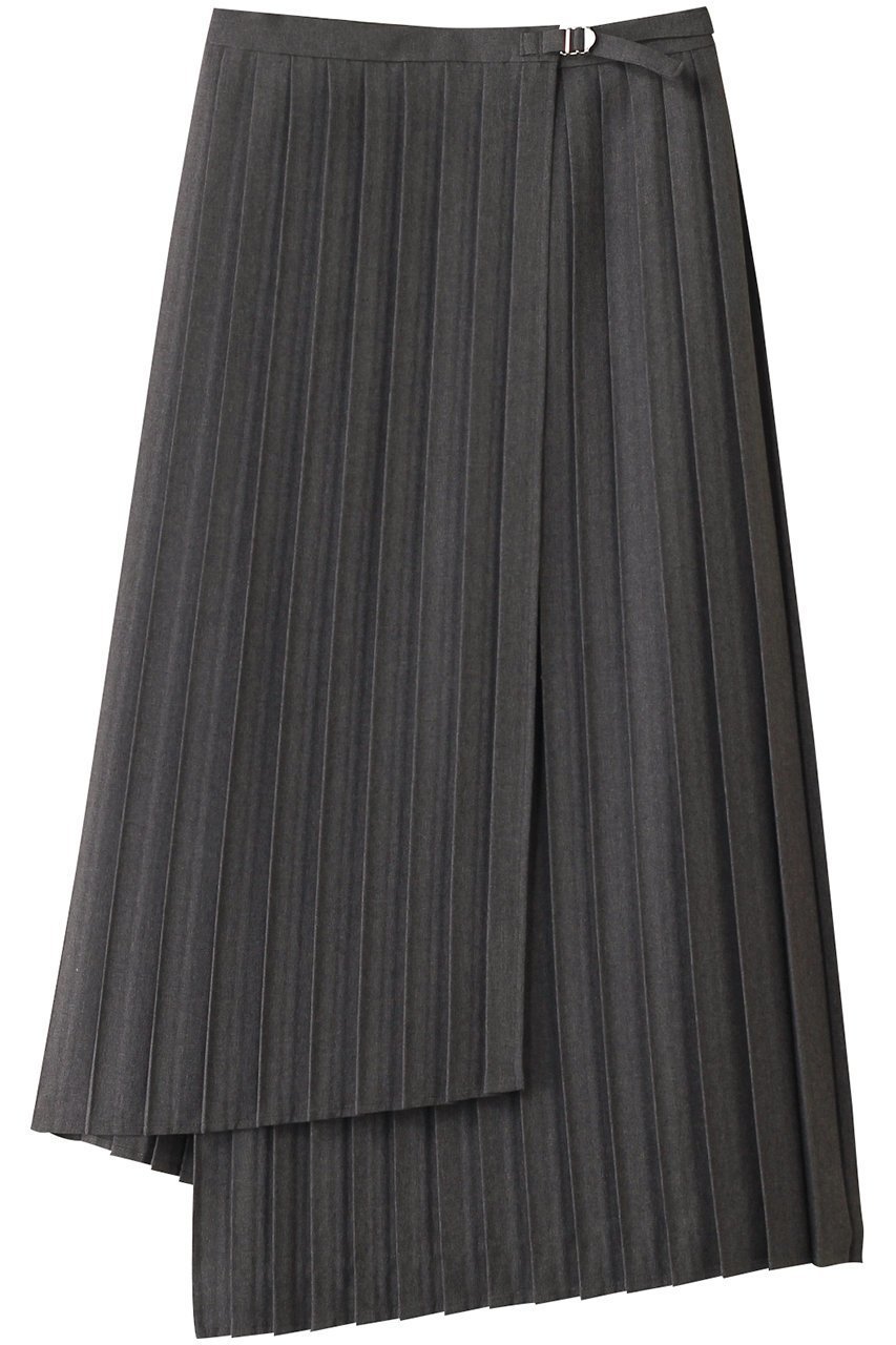 【ミディウミソリッド/MIDIUMISOLID】のasymmetry hem wrap pleats SK.S スカート インテリア・キッズ・メンズ・レディースファッション・服の通販 founy(ファニー) 　ファッション　Fashion　レディースファッション　Fashion for Women　スカート　Skirts　ロングスカート　Long Skirts / Maxi & Midi Skirts　アシンメトリー　Asymmetrical Style　エレガント 上品　Elegant　プリーツ　Pleats, Pleated　ヘムライン　Hemline, Bottom Cut　ロング　Long, Long-Length　c.gray|ID: prp329100004408589 ipo3291000000032824244